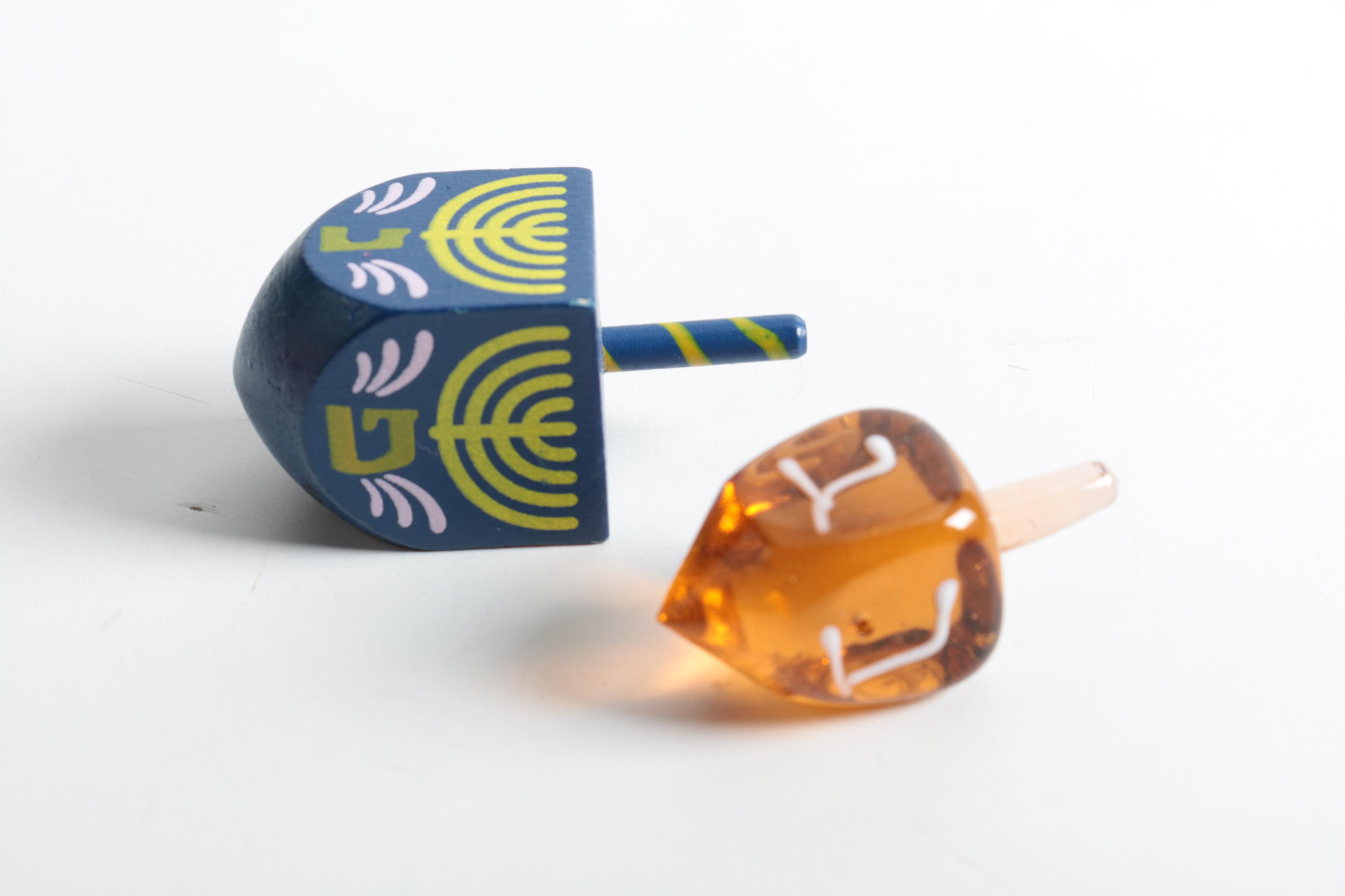 "Synagogues of Europe" Menorah and Assorted Dreidels