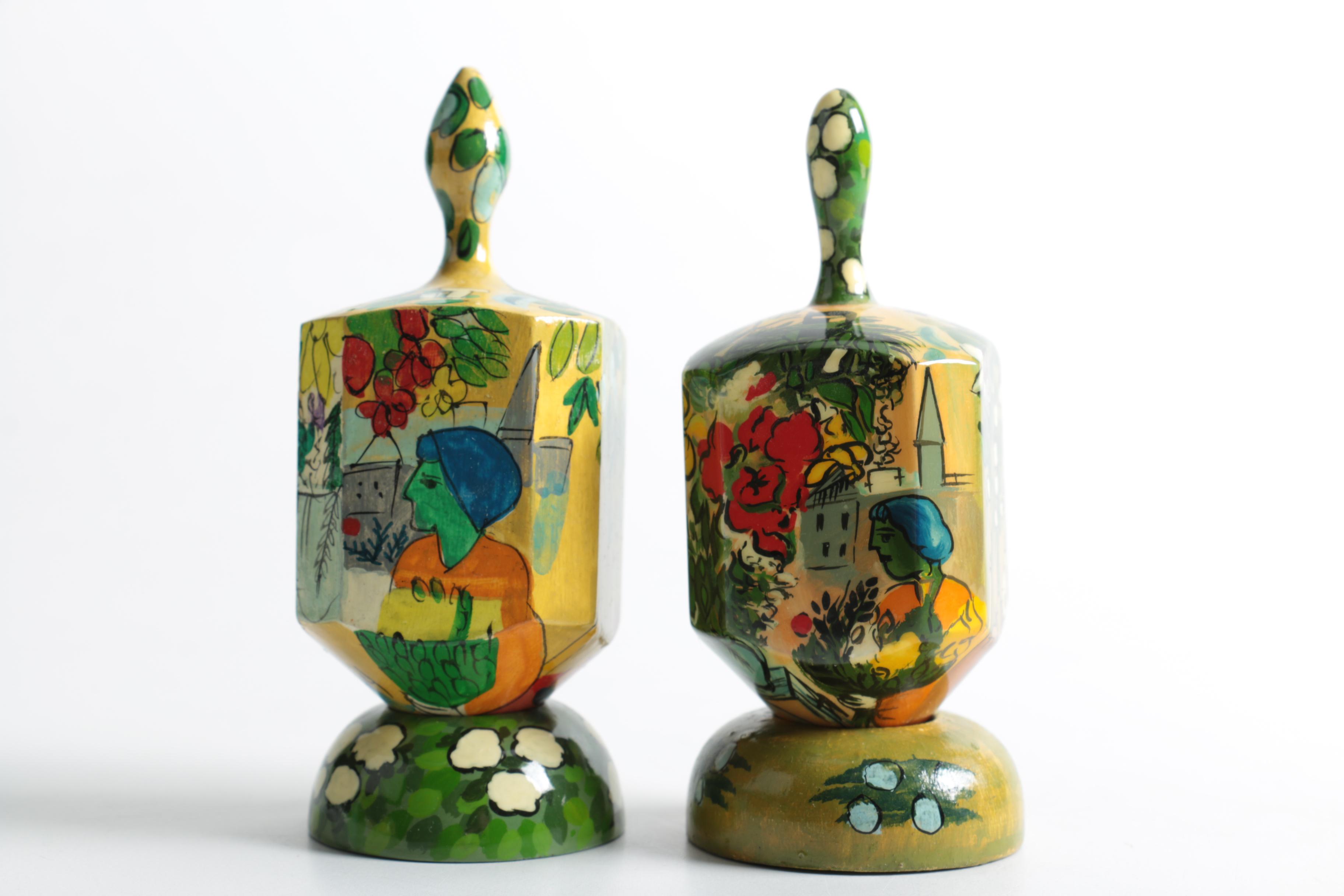 "Synagogues of Europe" Menorah and Assorted Dreidels