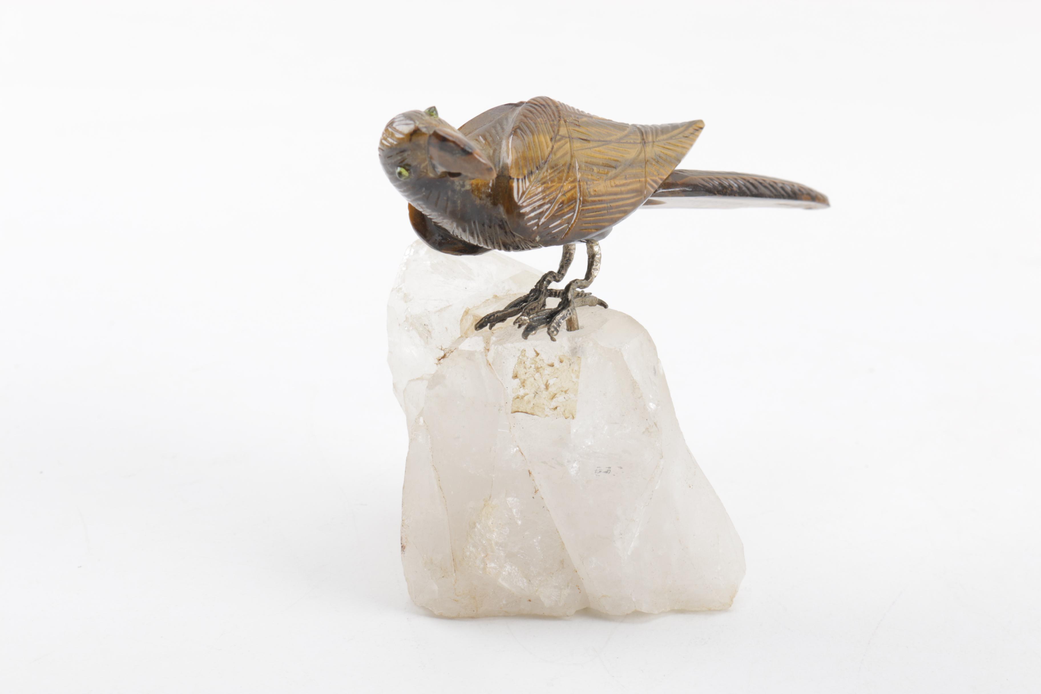 Ornate Stone Bird Figurines