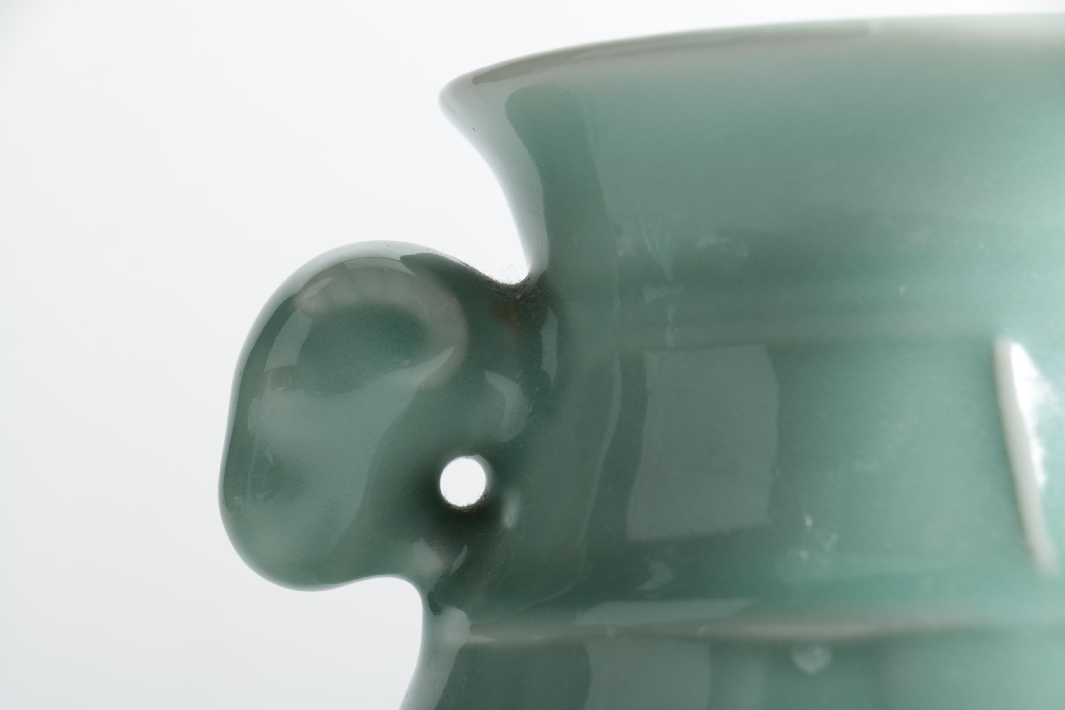 Chinese Green Ceramic Vases