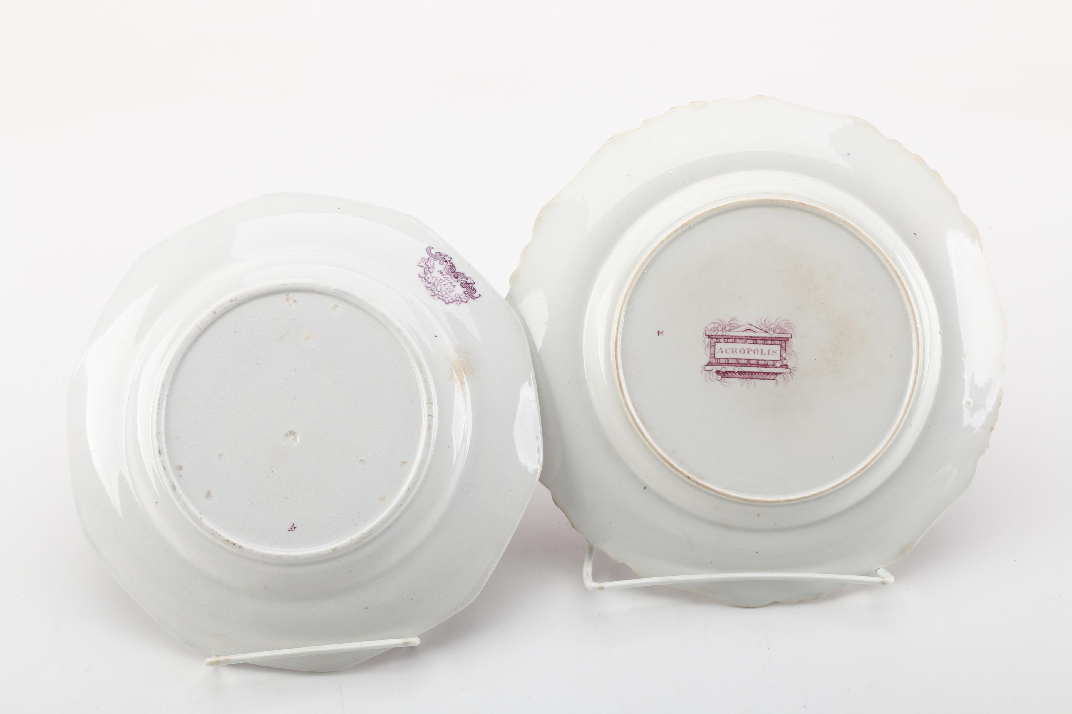 Vintage and Antique Transfer Printed Plates Including Wood & Sons