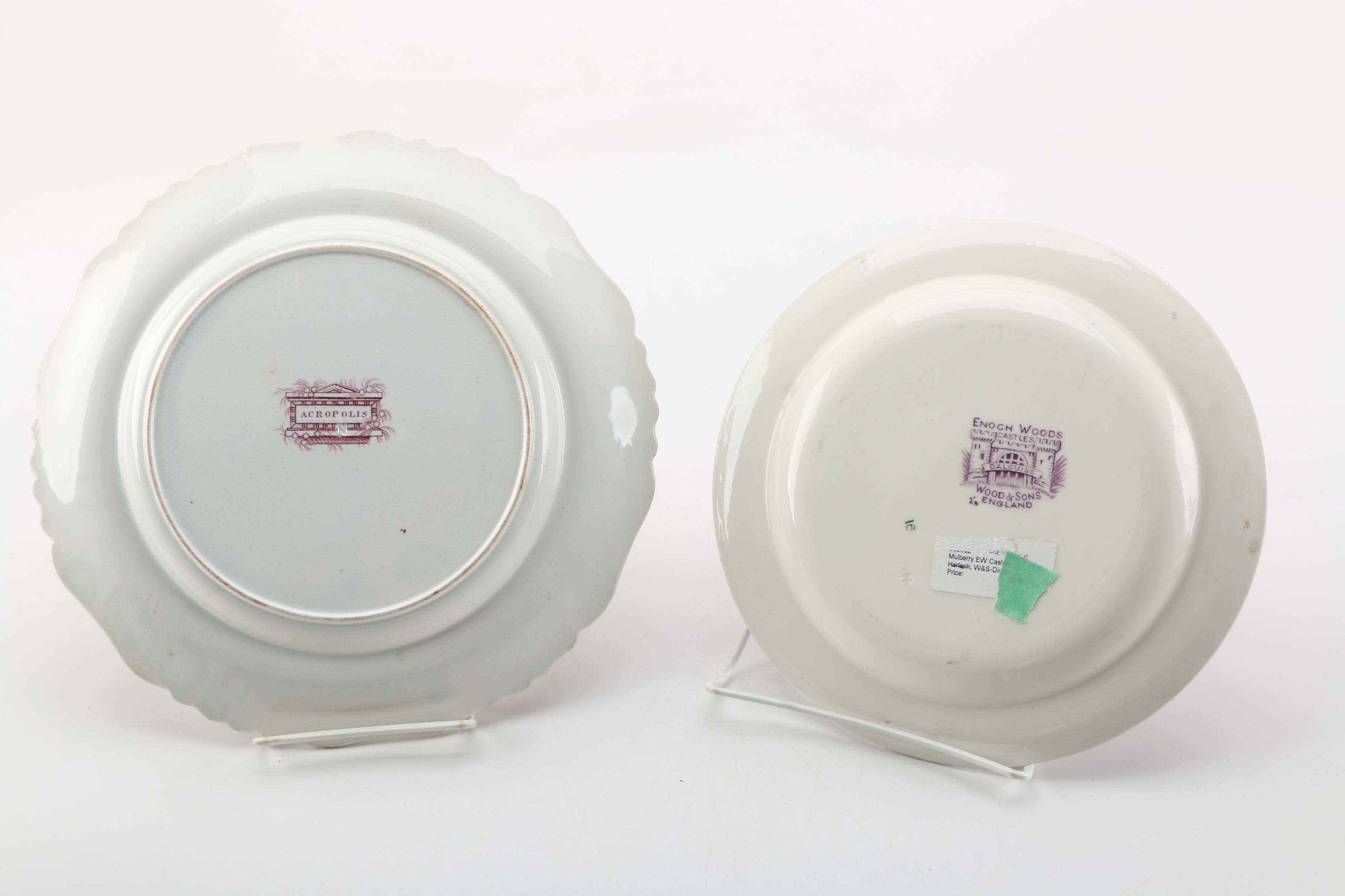 Vintage and Antique Transfer Printed Plates Including Wood & Sons