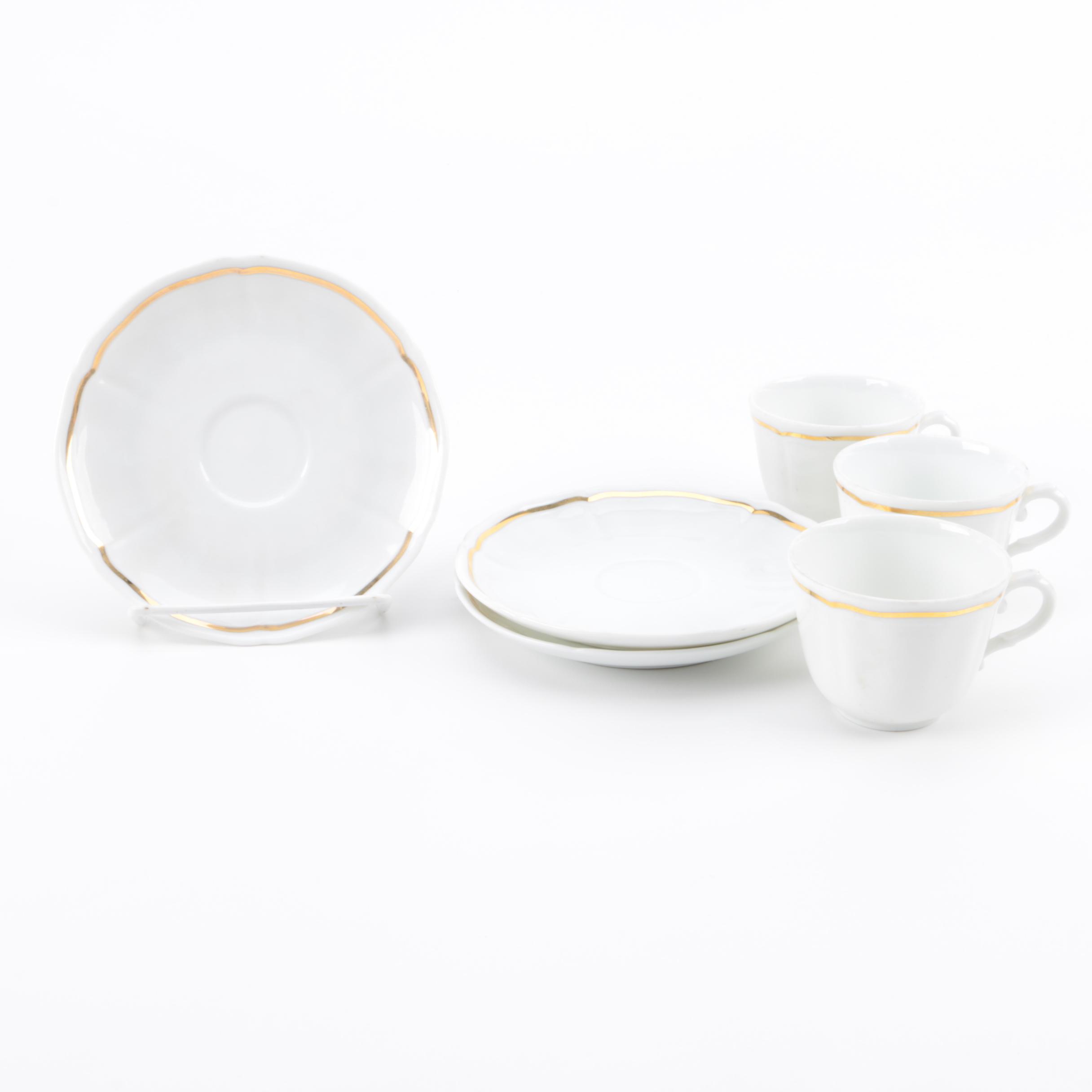 Richard Ginori "Bordo Oro" Teacups and Saucers