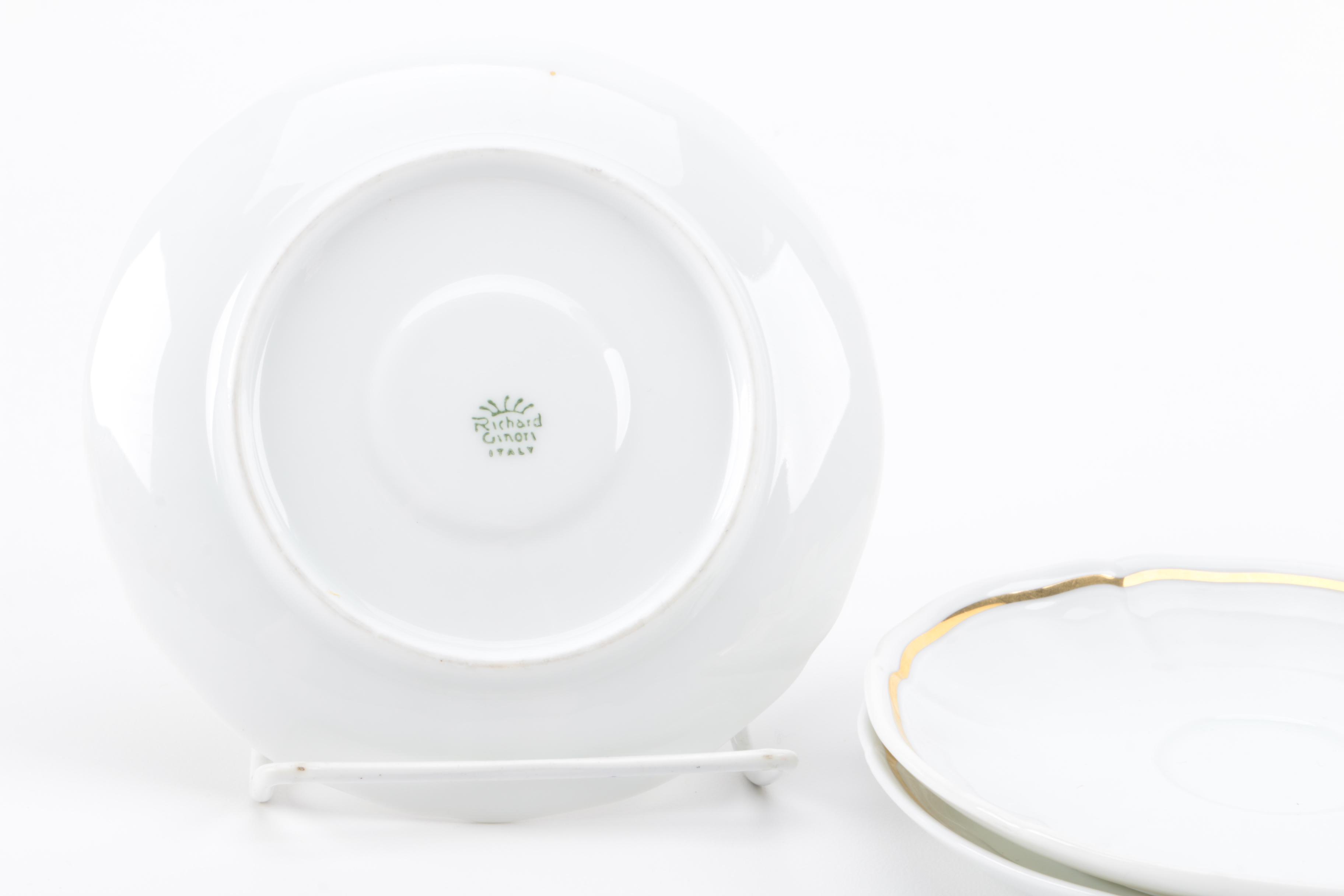 Richard Ginori "Bordo Oro" Teacups and Saucers