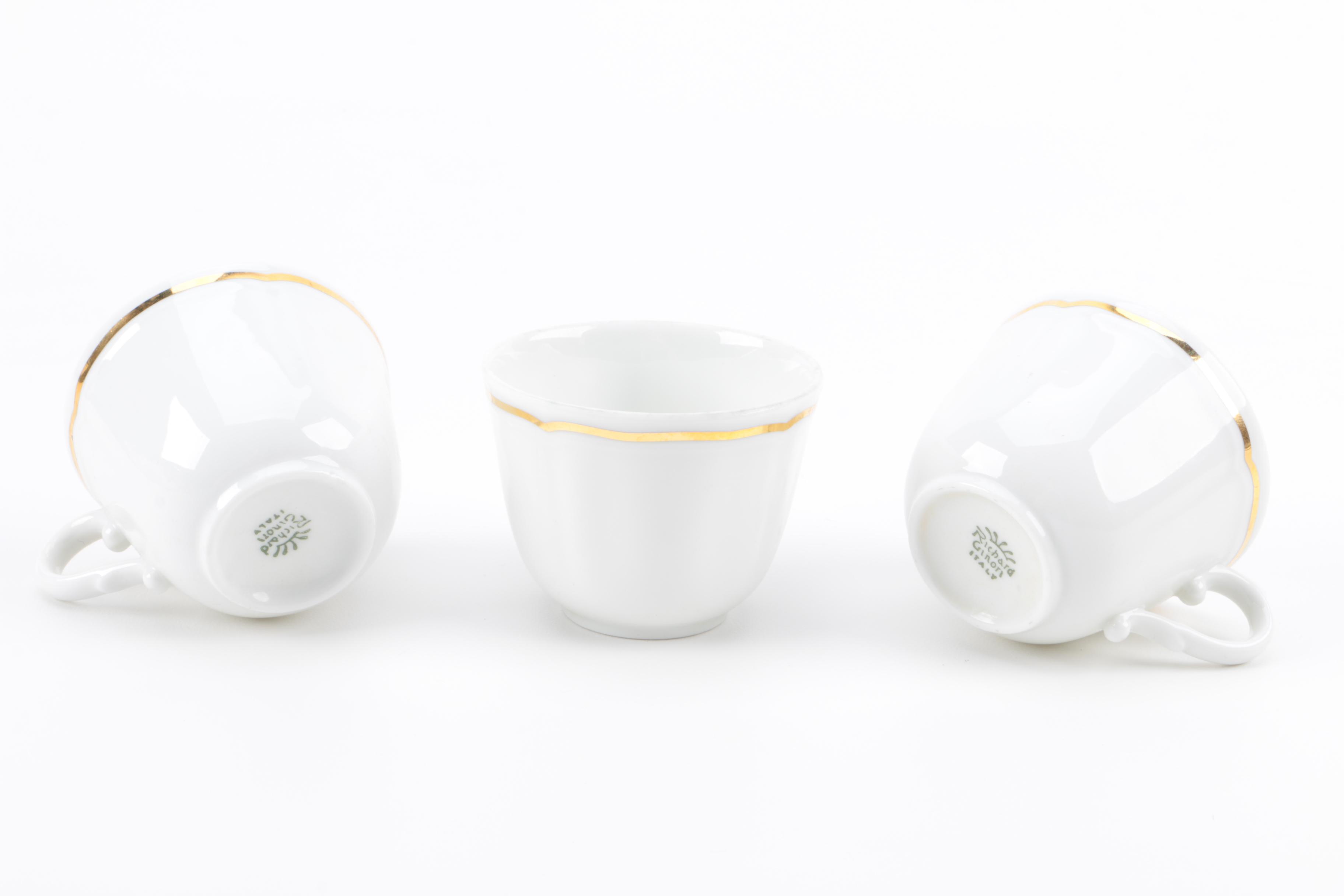 Richard Ginori "Bordo Oro" Teacups and Saucers