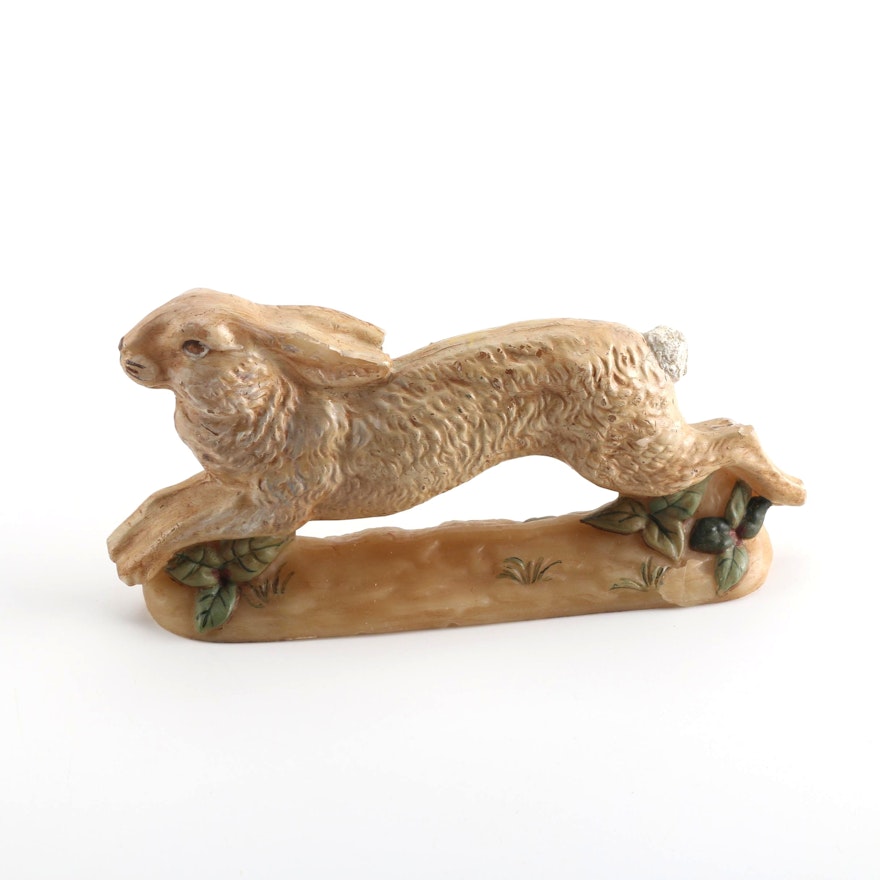 19th Century Wax Rabbit Figurine
