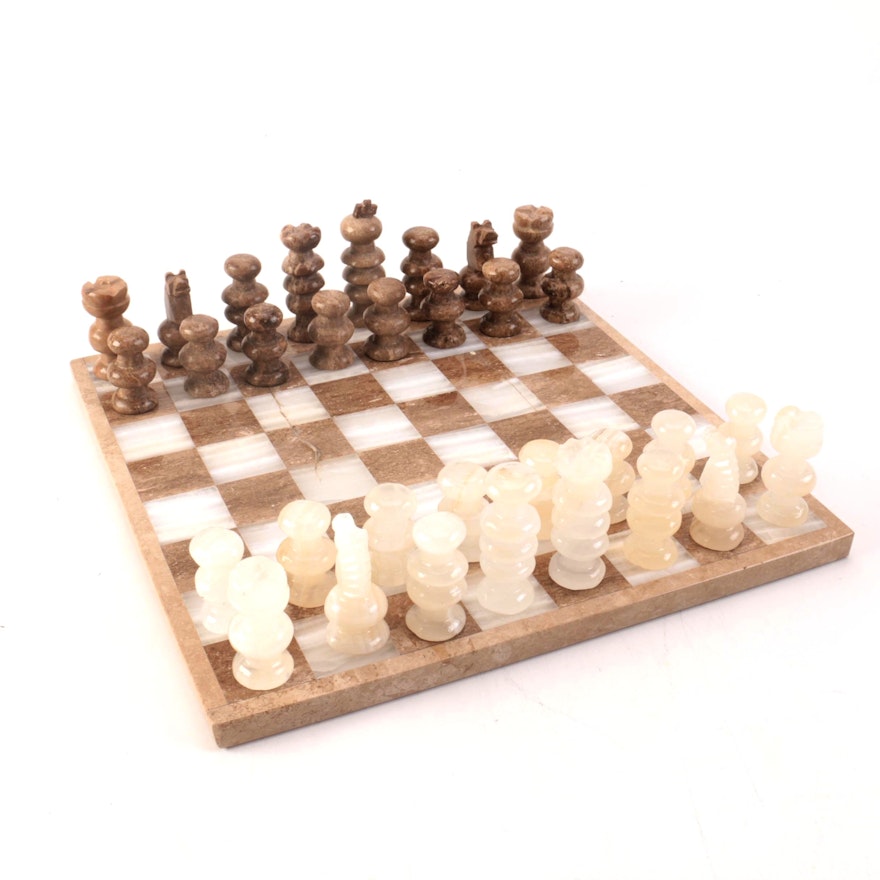 Marble and Calcite Chess Set