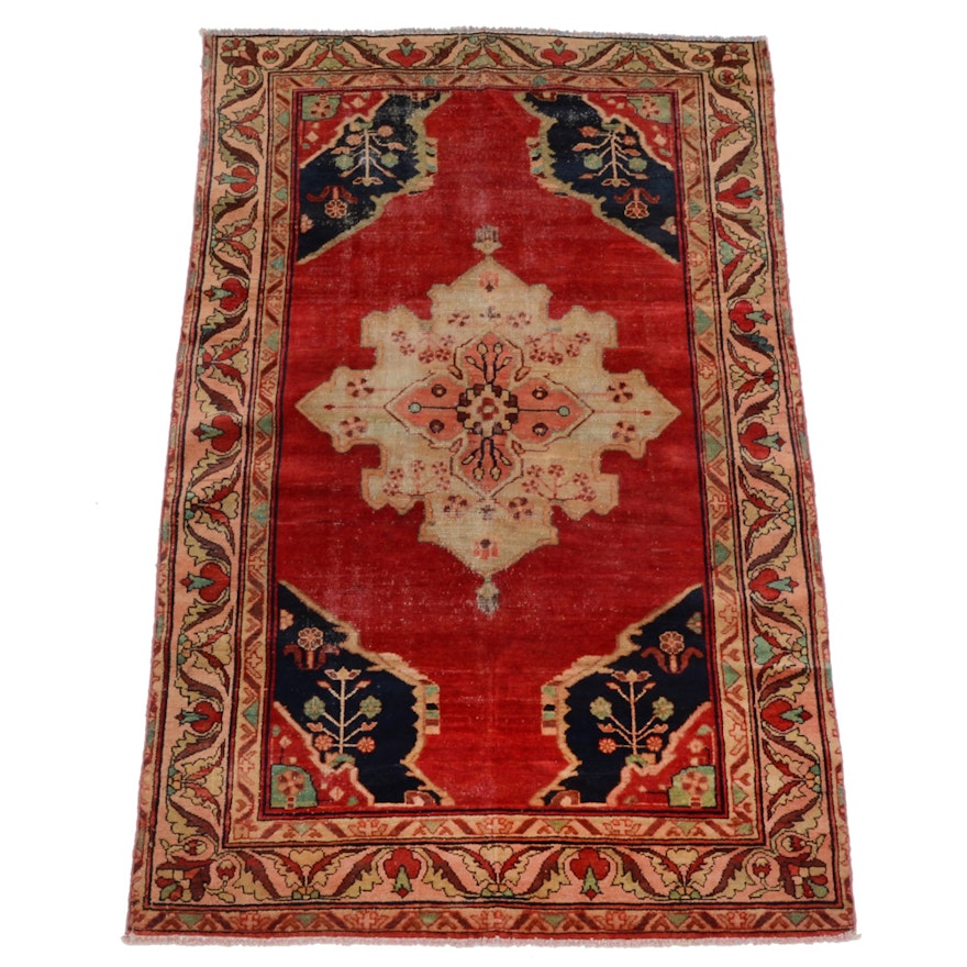 Antique Persian Hand-Knotted Bakshaish Area Rug