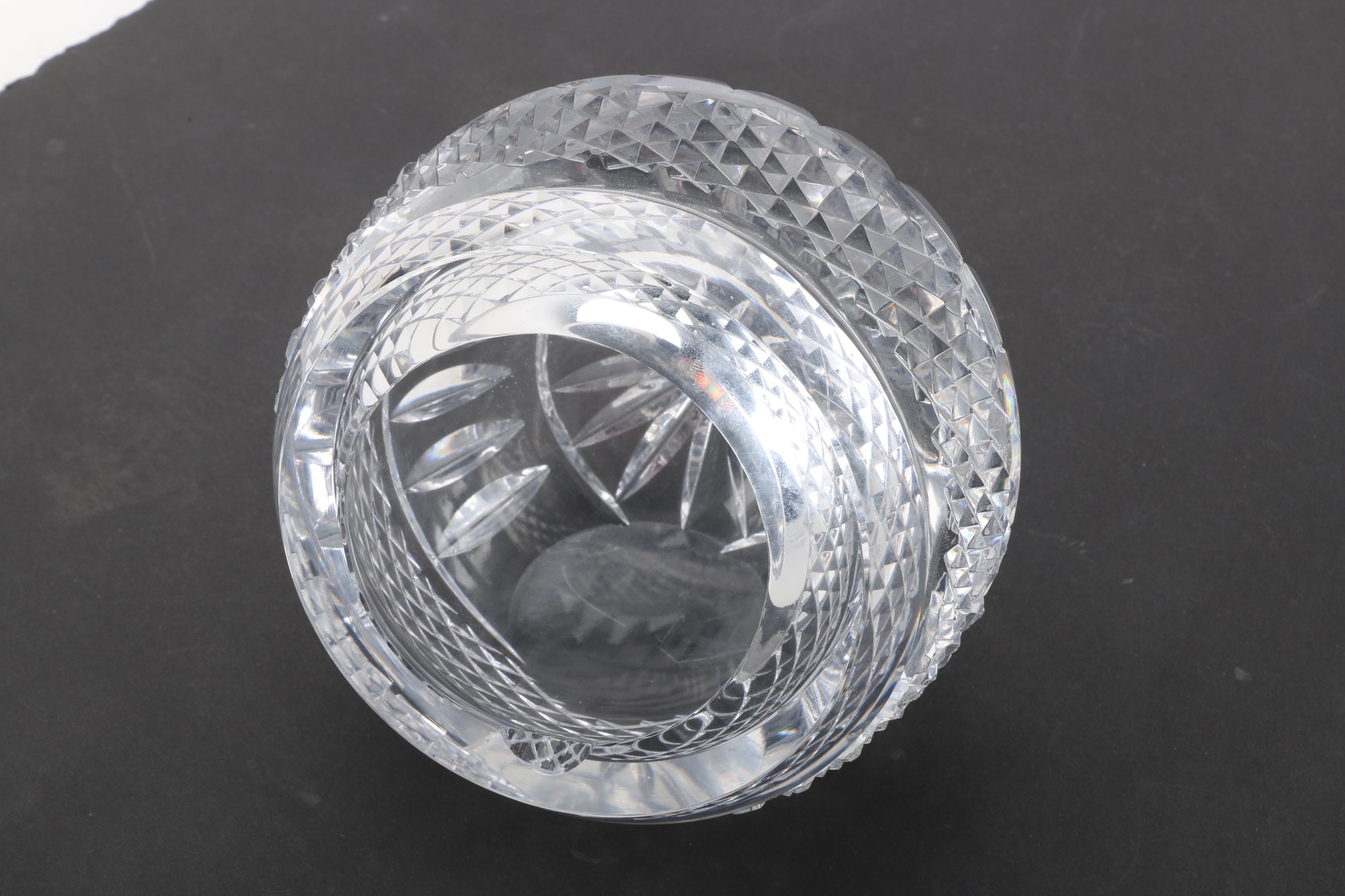 Waterford Crystal Bud Vase and Crystal Rose Bowl Vase