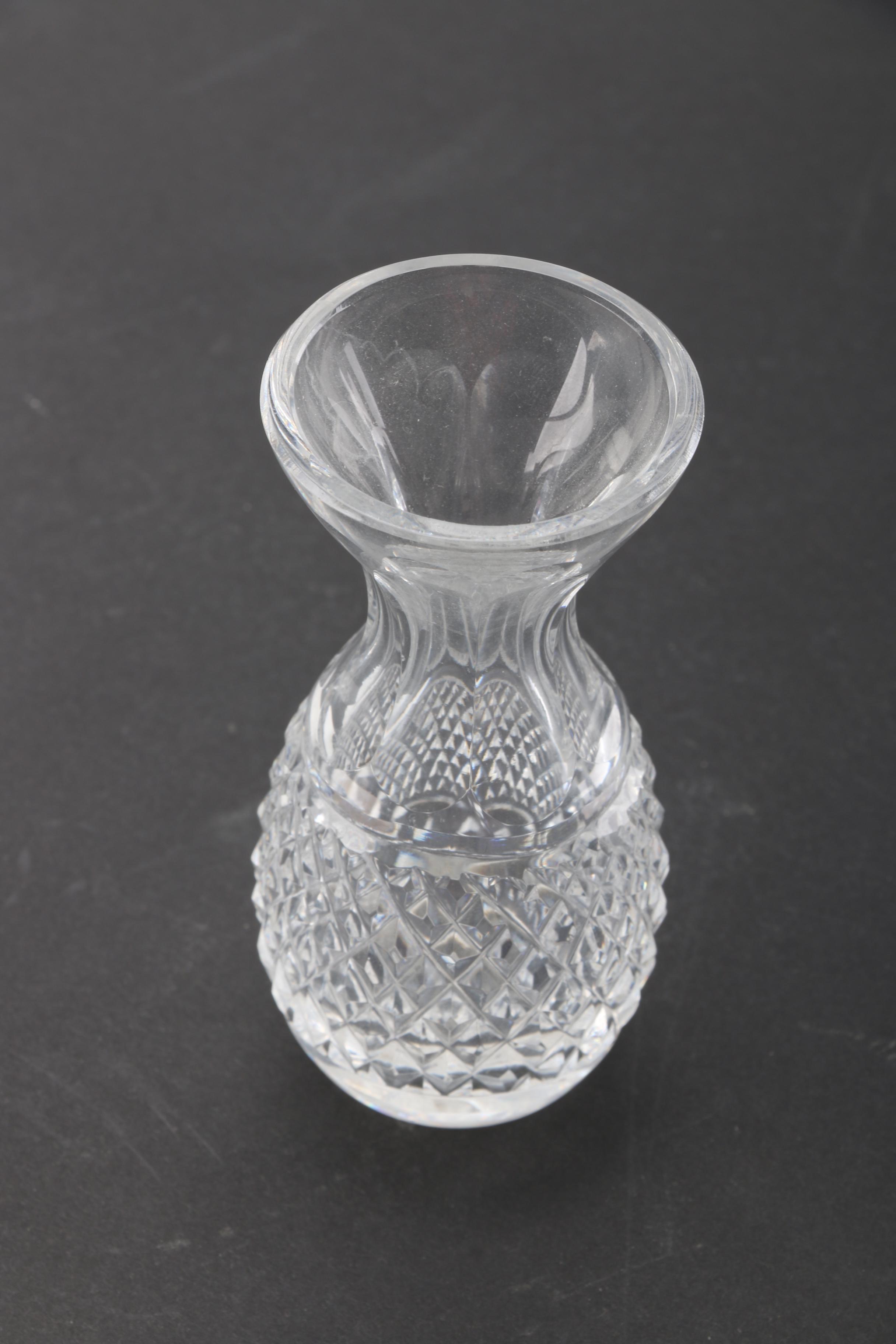 Waterford Crystal Bud Vase and Crystal Rose Bowl Vase