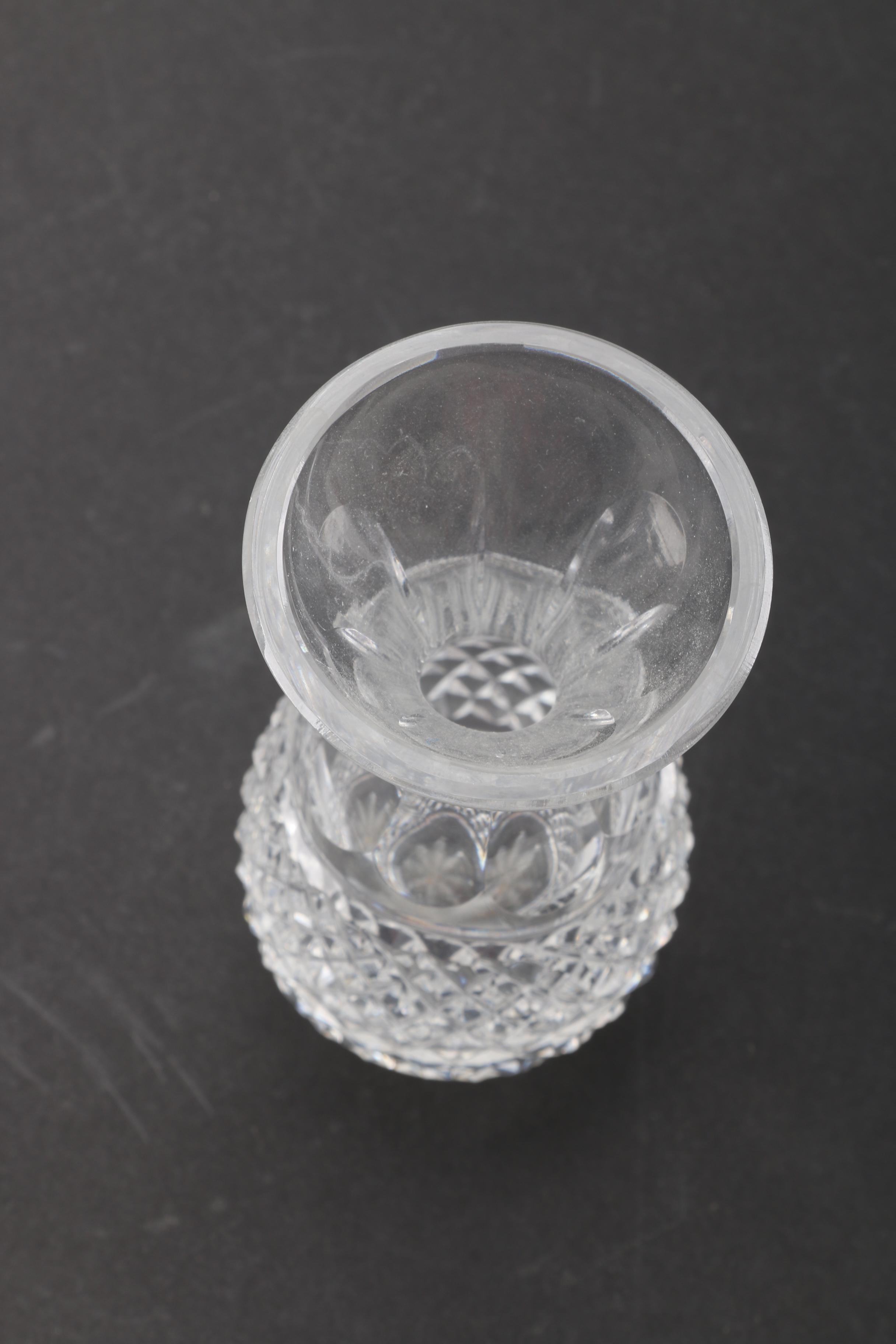 Waterford Crystal Bud Vase and Crystal Rose Bowl Vase