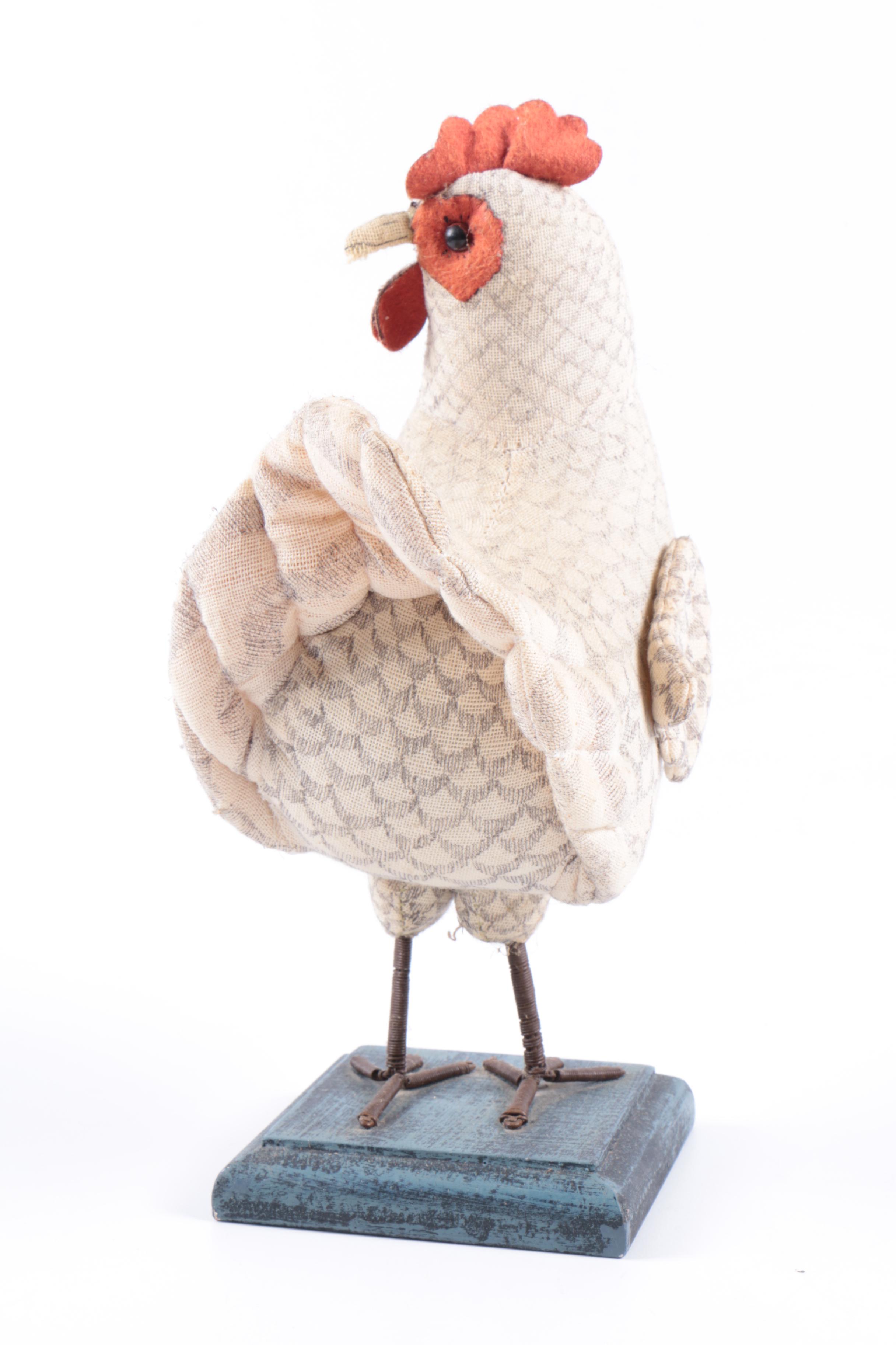 Stuffed Rooster Figure
