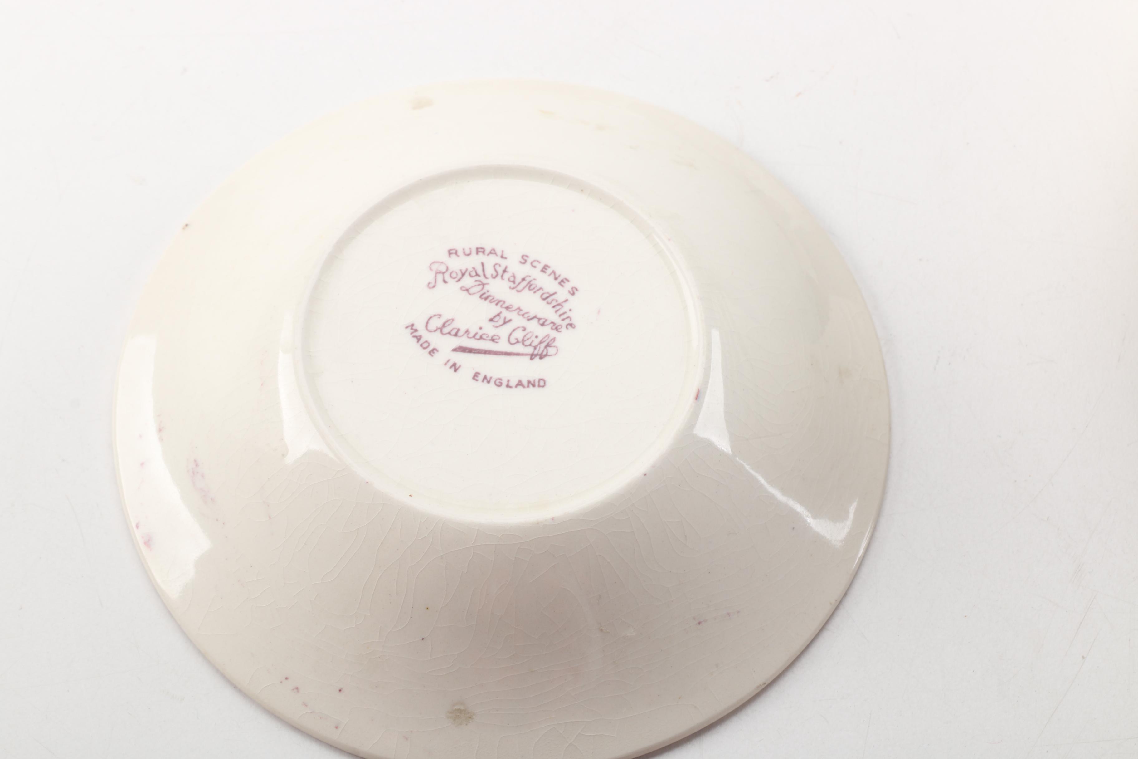 Clarice Cliff for Royal Staffordshire and A.J. Wilkinson Mulberry Transferware