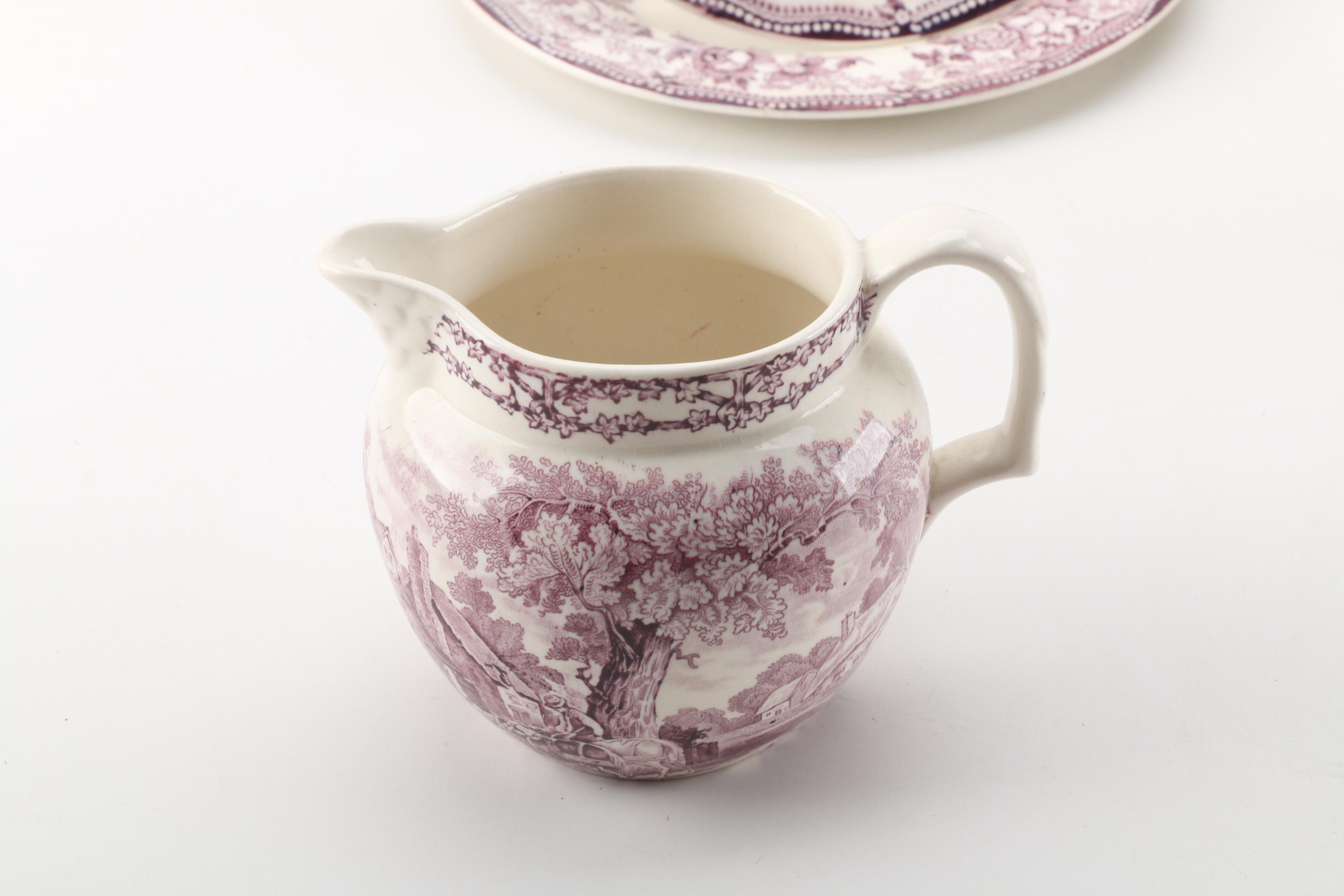 Clarice Cliff for Royal Staffordshire and A.J. Wilkinson Mulberry Transferware