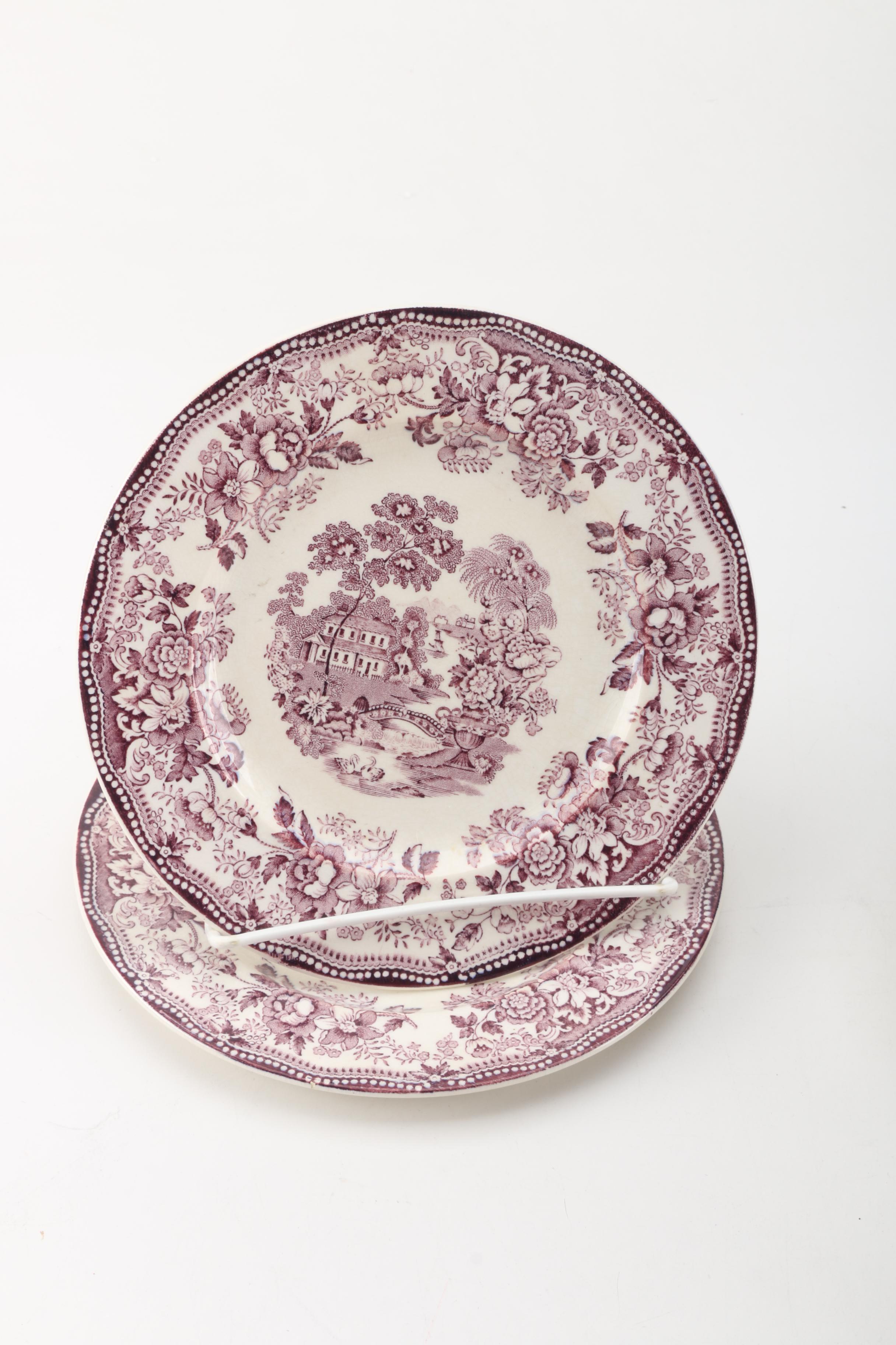 Clarice Cliff for Royal Staffordshire and A.J. Wilkinson Mulberry Transferware