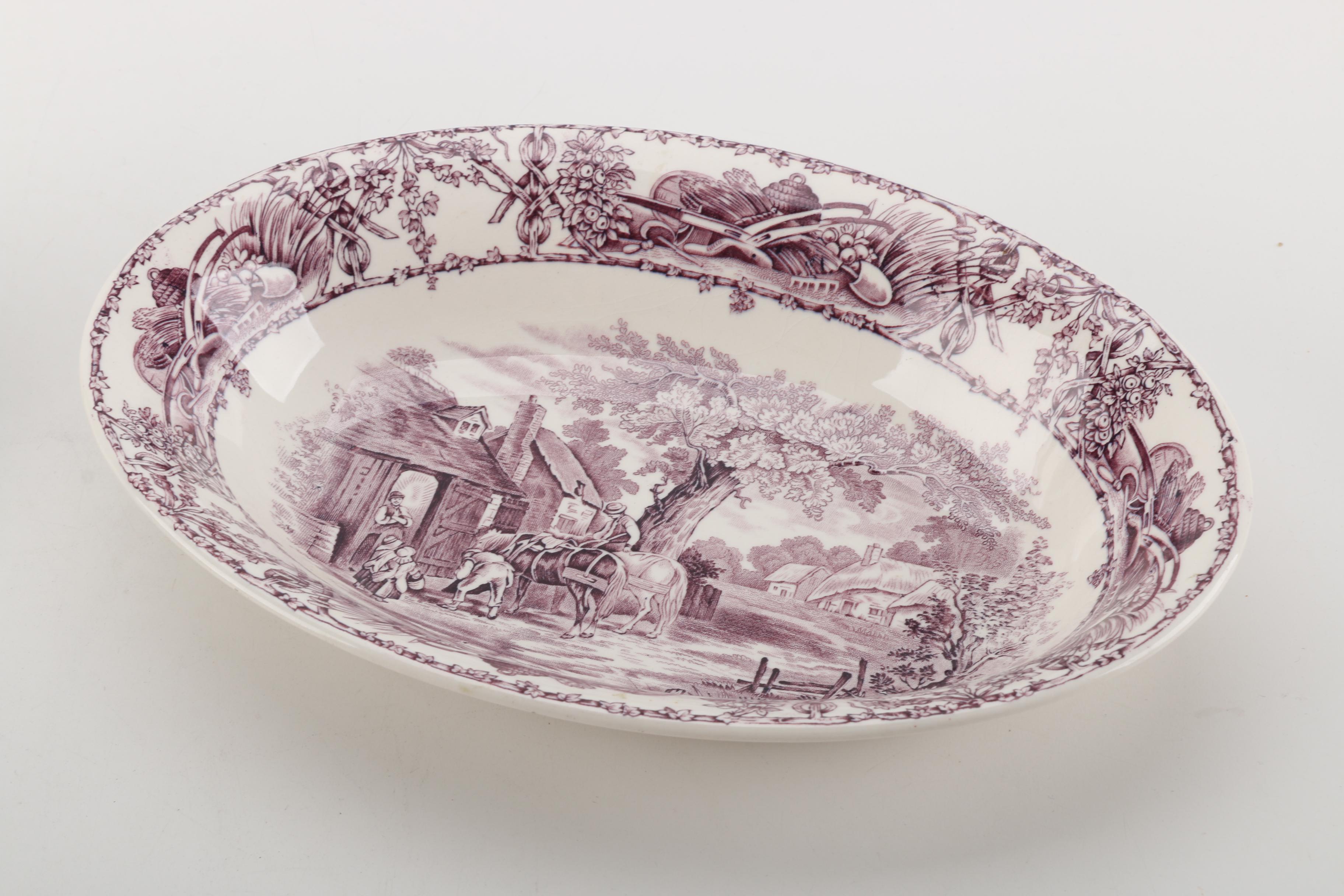 Clarice Cliff for Royal Staffordshire and A.J. Wilkinson Mulberry Transferware