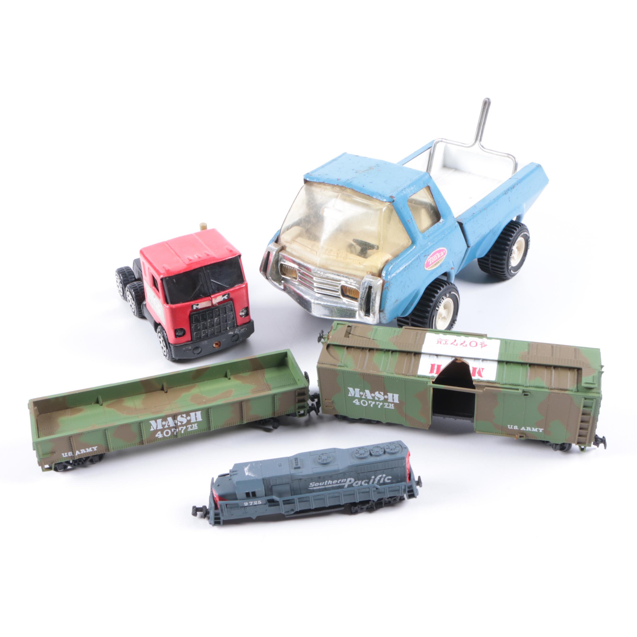 Vintage Toy Trucks and Trains Including Bachmann "M*A*S*H" Trains