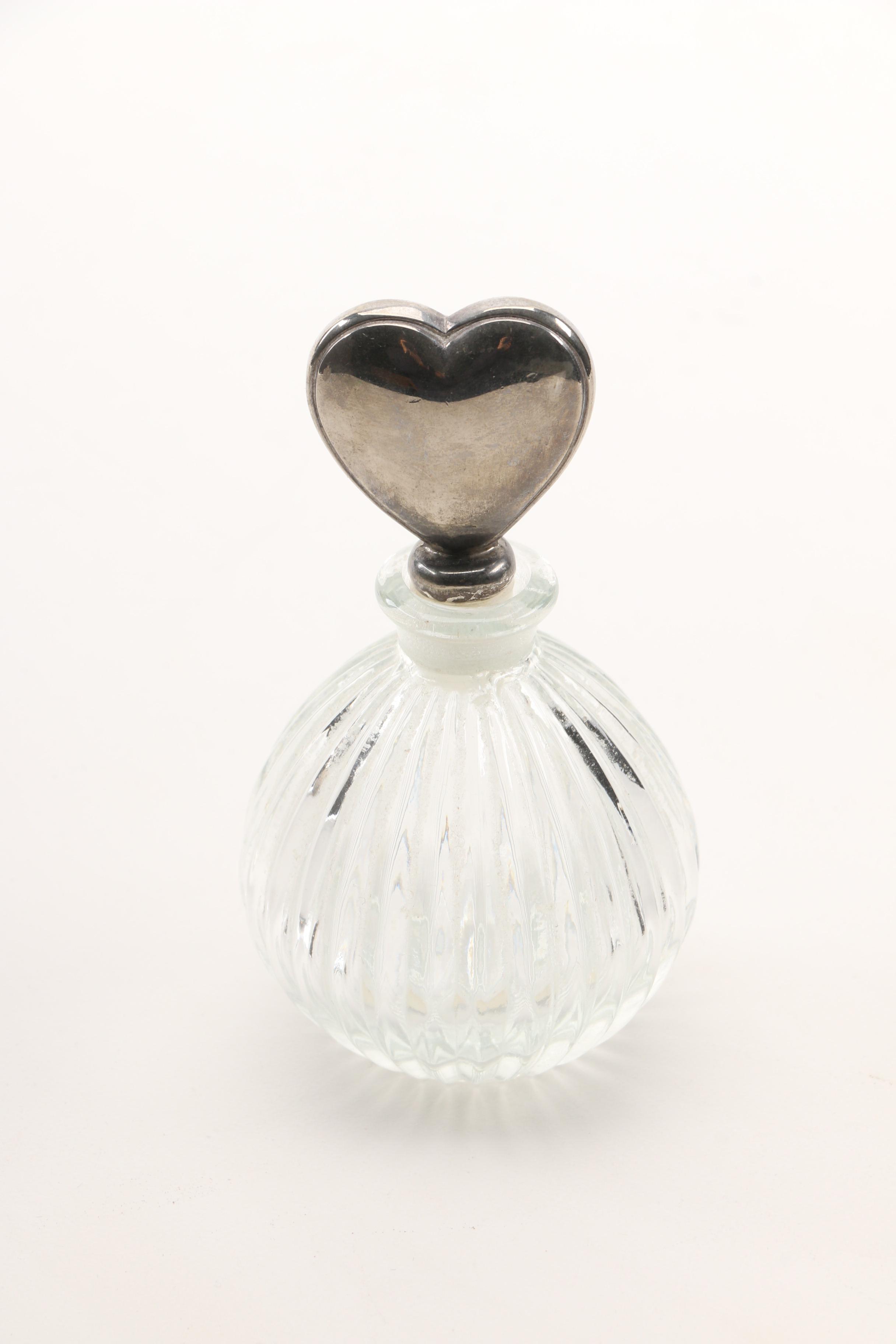 Christian Dior Perfume Bottle and Other Bottles Featuring Sterling