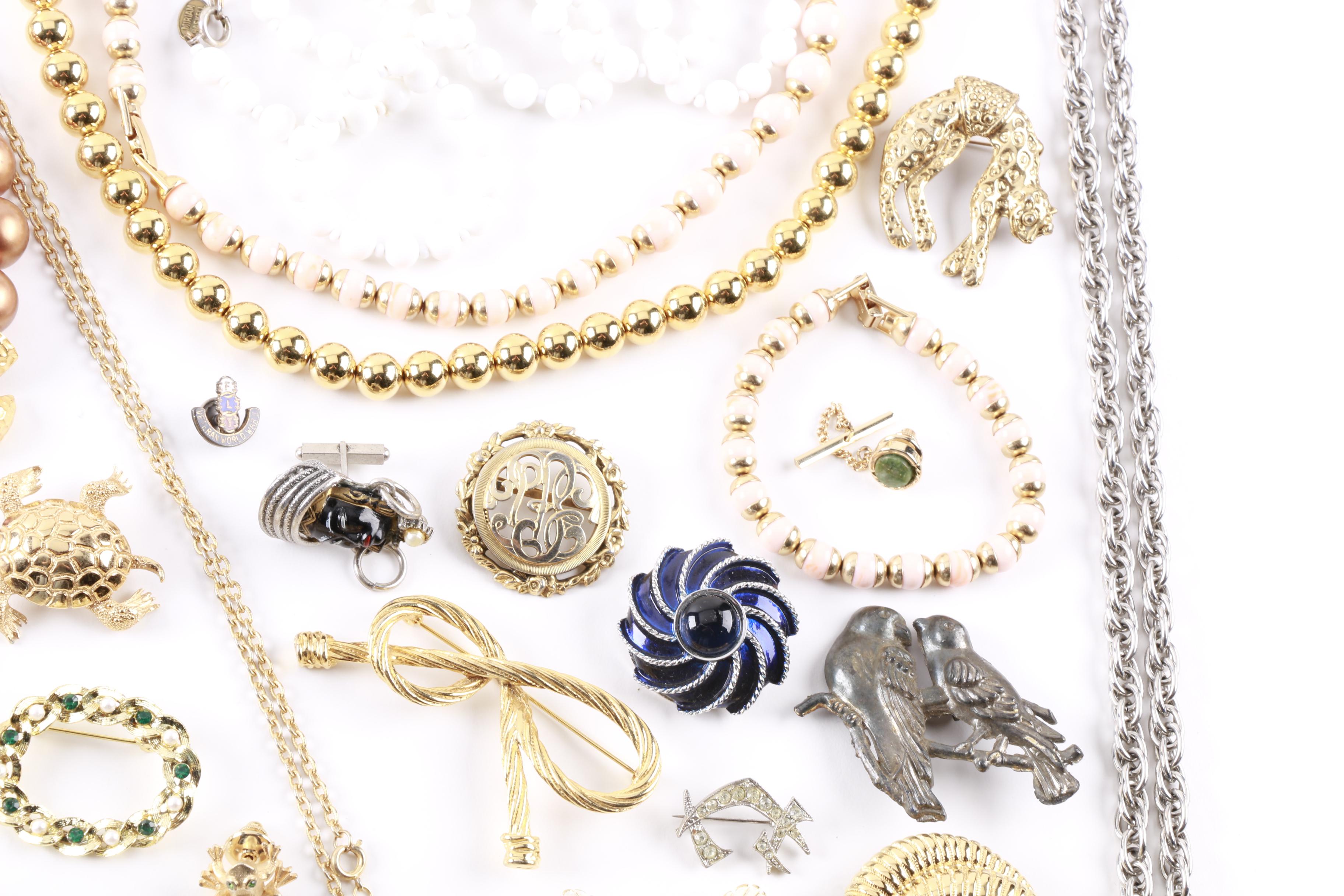 Large Assortment of Jewelry Featuring Diamond Tie Bar