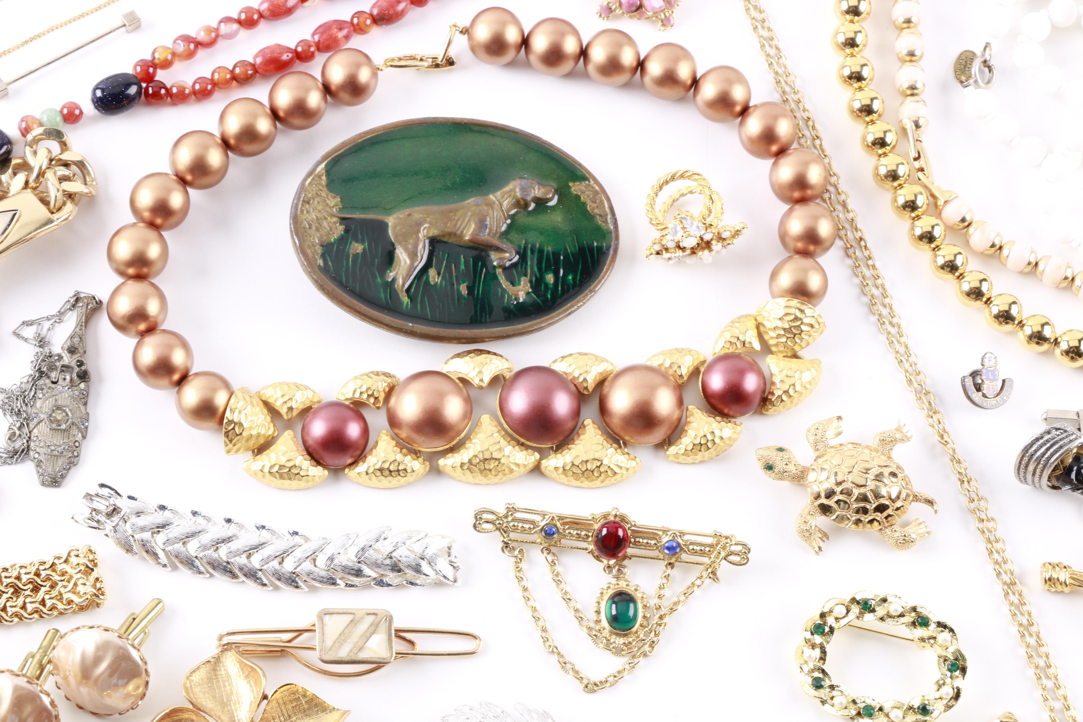 Large Assortment of Jewelry Featuring Diamond Tie Bar