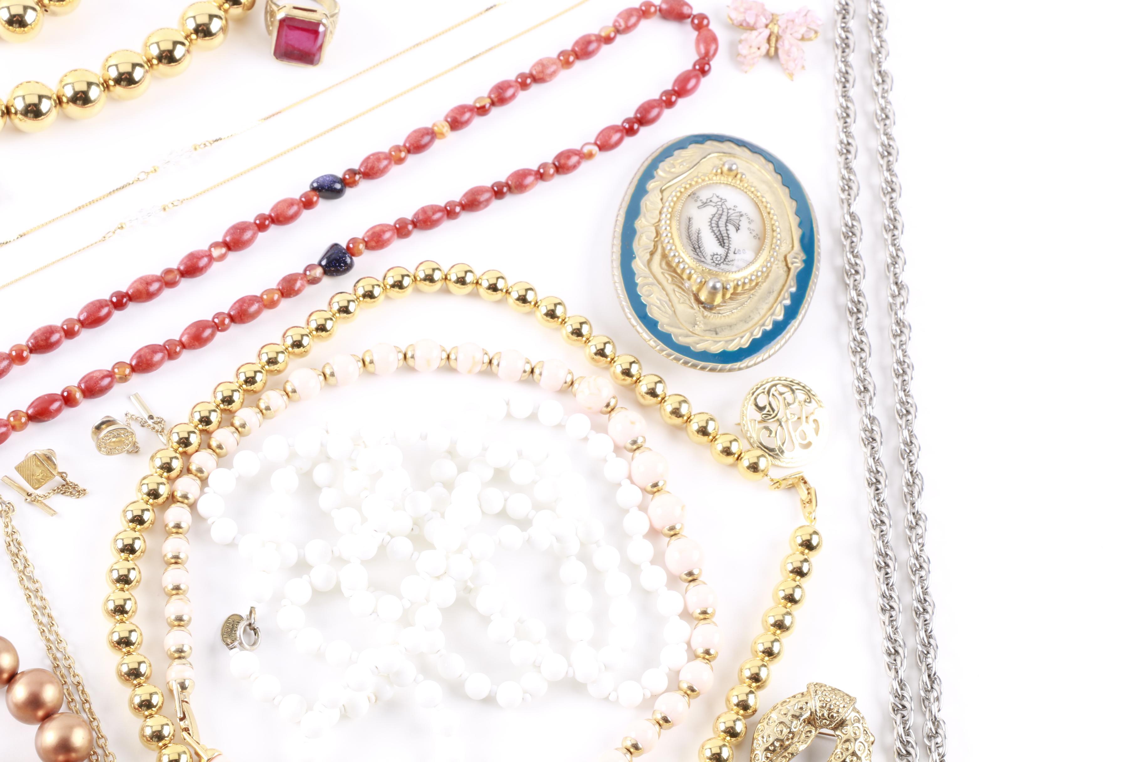 Large Assortment of Jewelry Featuring Diamond Tie Bar