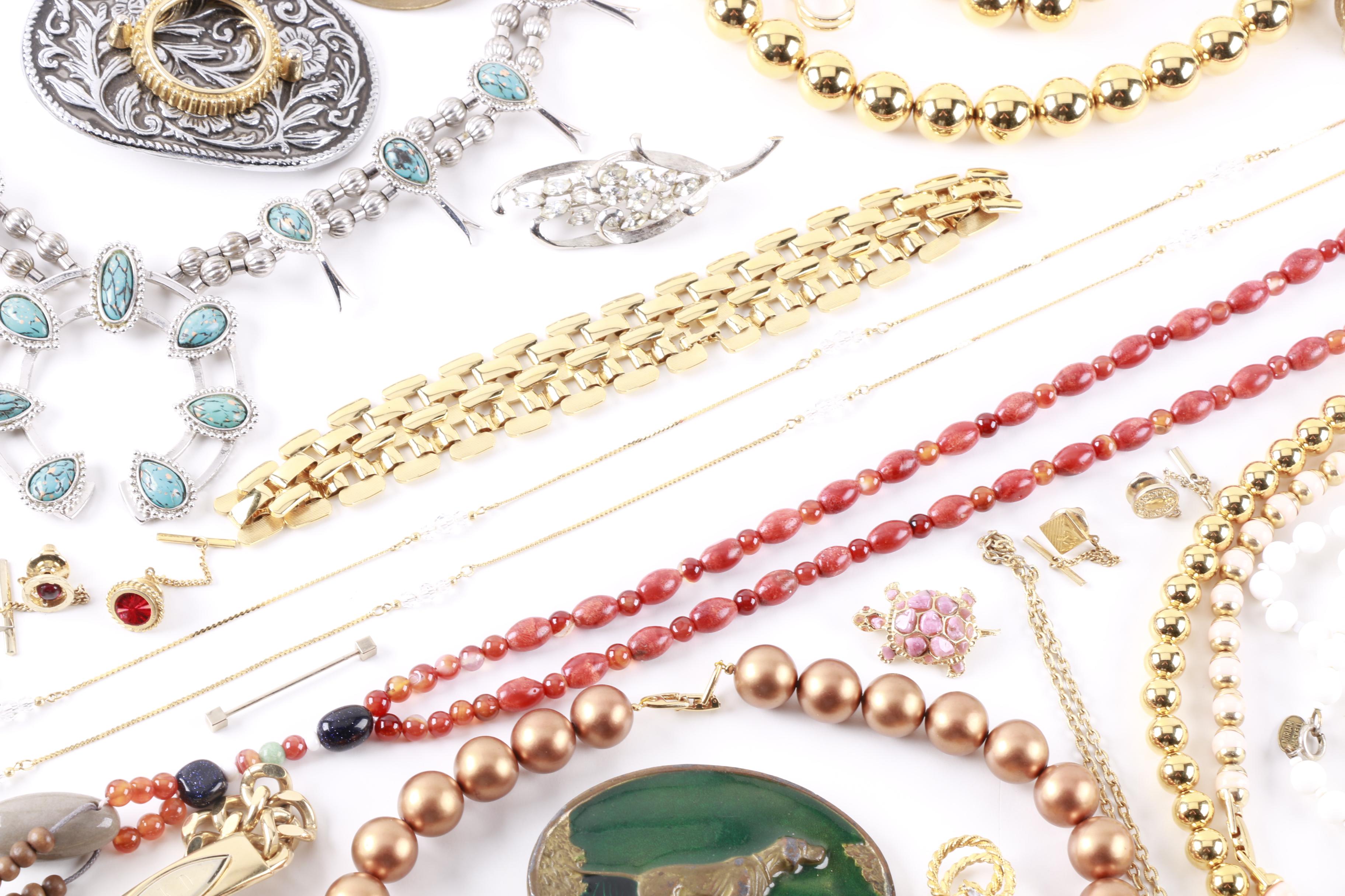 Large Assortment of Jewelry Featuring Diamond Tie Bar