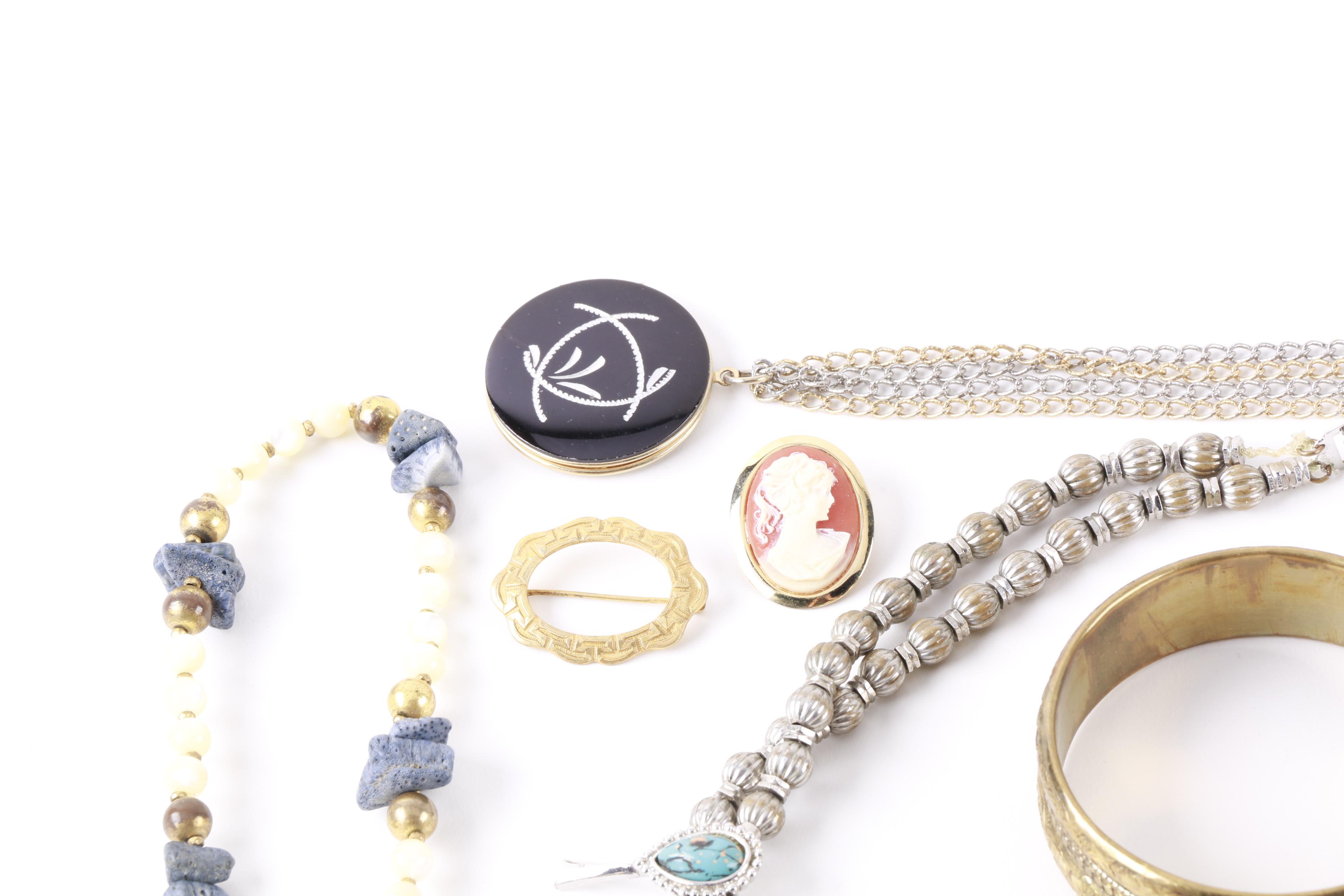 Large Assortment of Jewelry Featuring Diamond Tie Bar