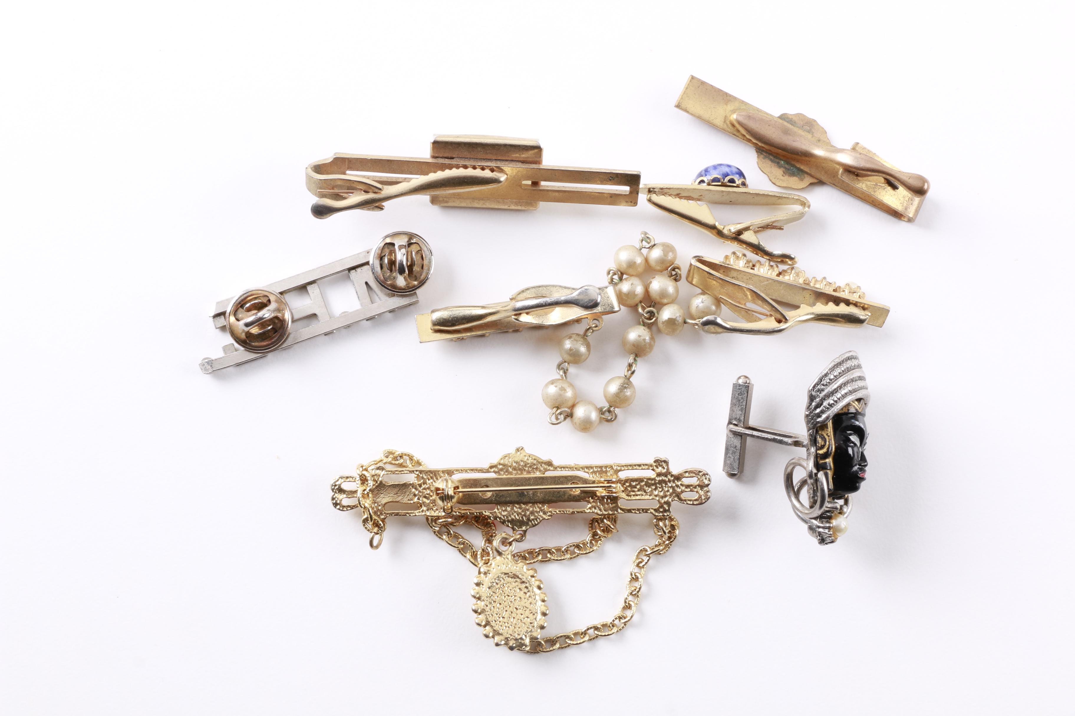 Large Assortment of Jewelry Featuring Diamond Tie Bar