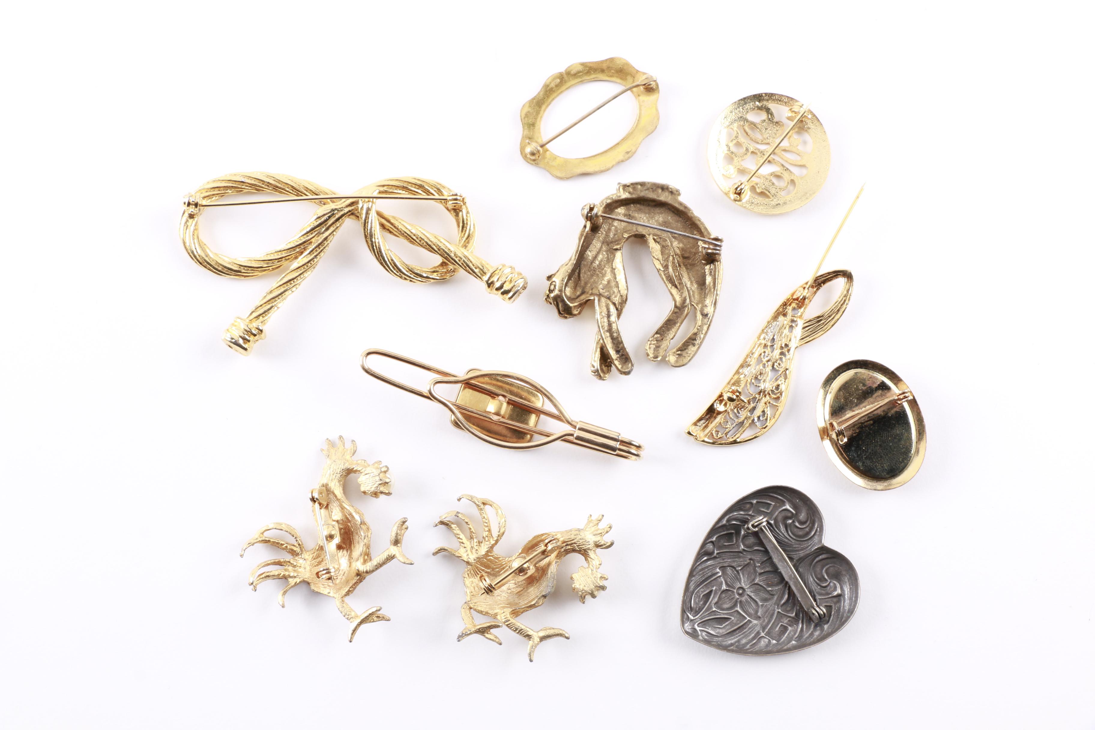 Large Assortment of Jewelry Featuring Diamond Tie Bar