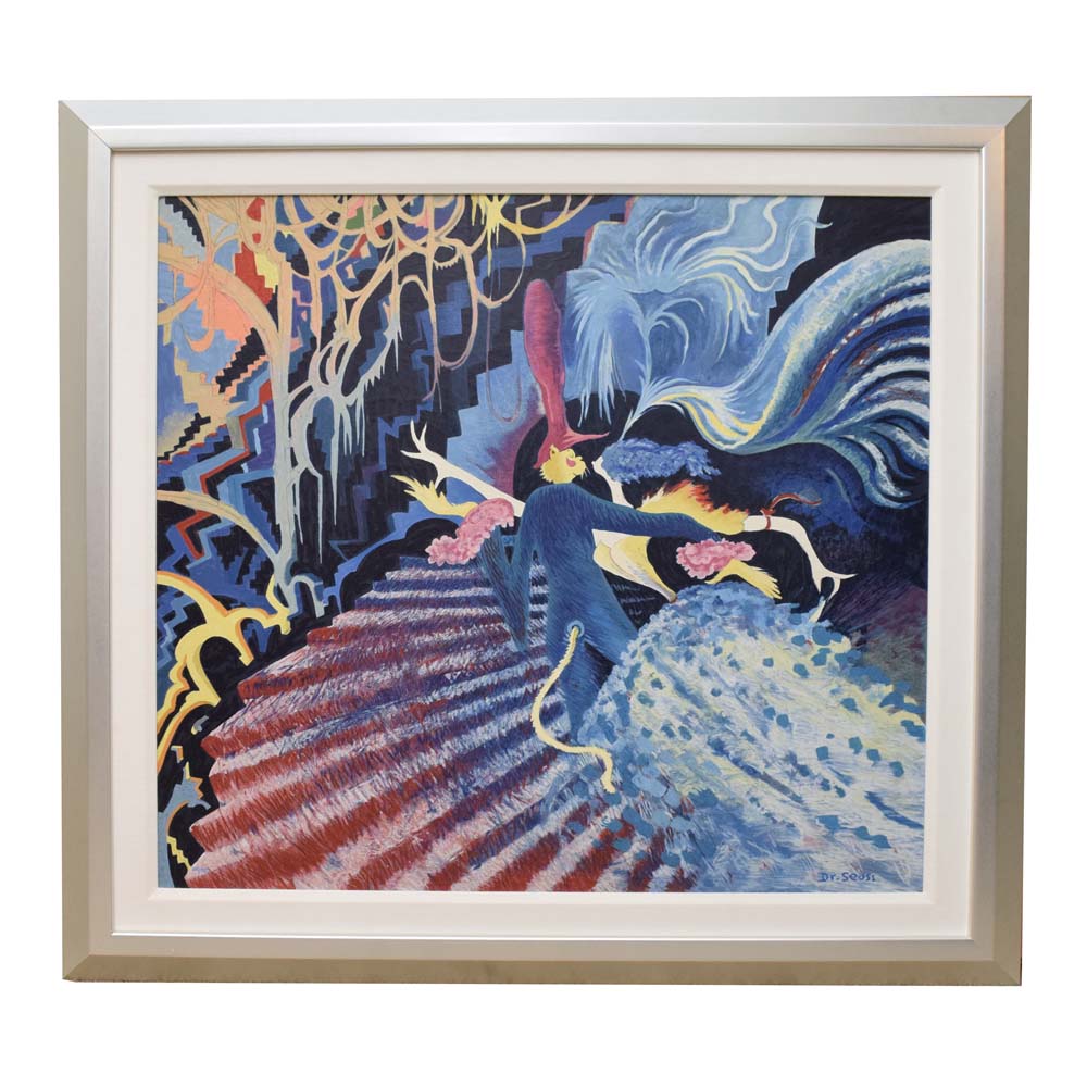 Dr. Seuss Limited Edition Serigraph on Canvas "Cat Carnival in West Venice"