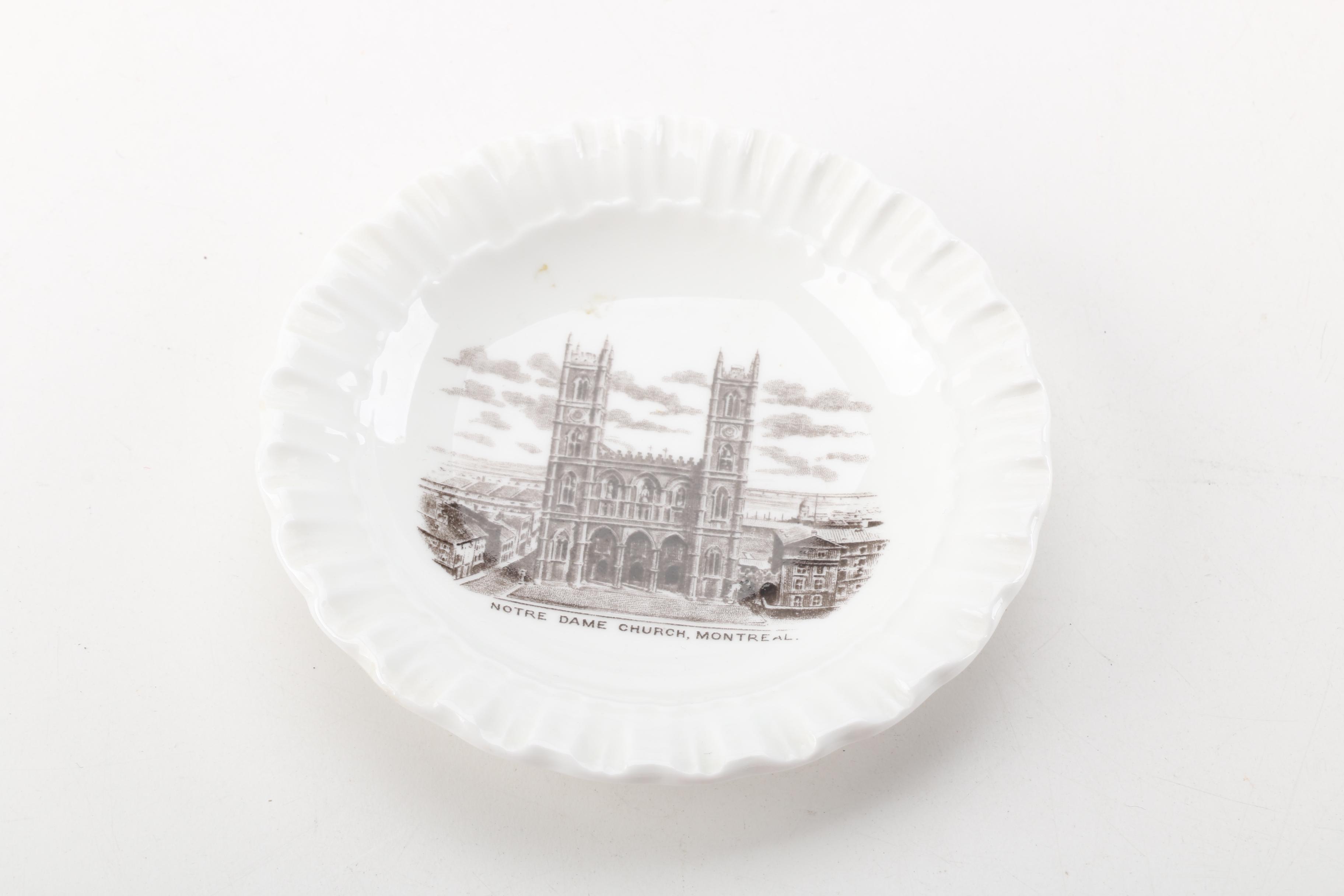Vintage Montreal Souvenir Plate and Dishes Featuring Adderley and Wood & Sons