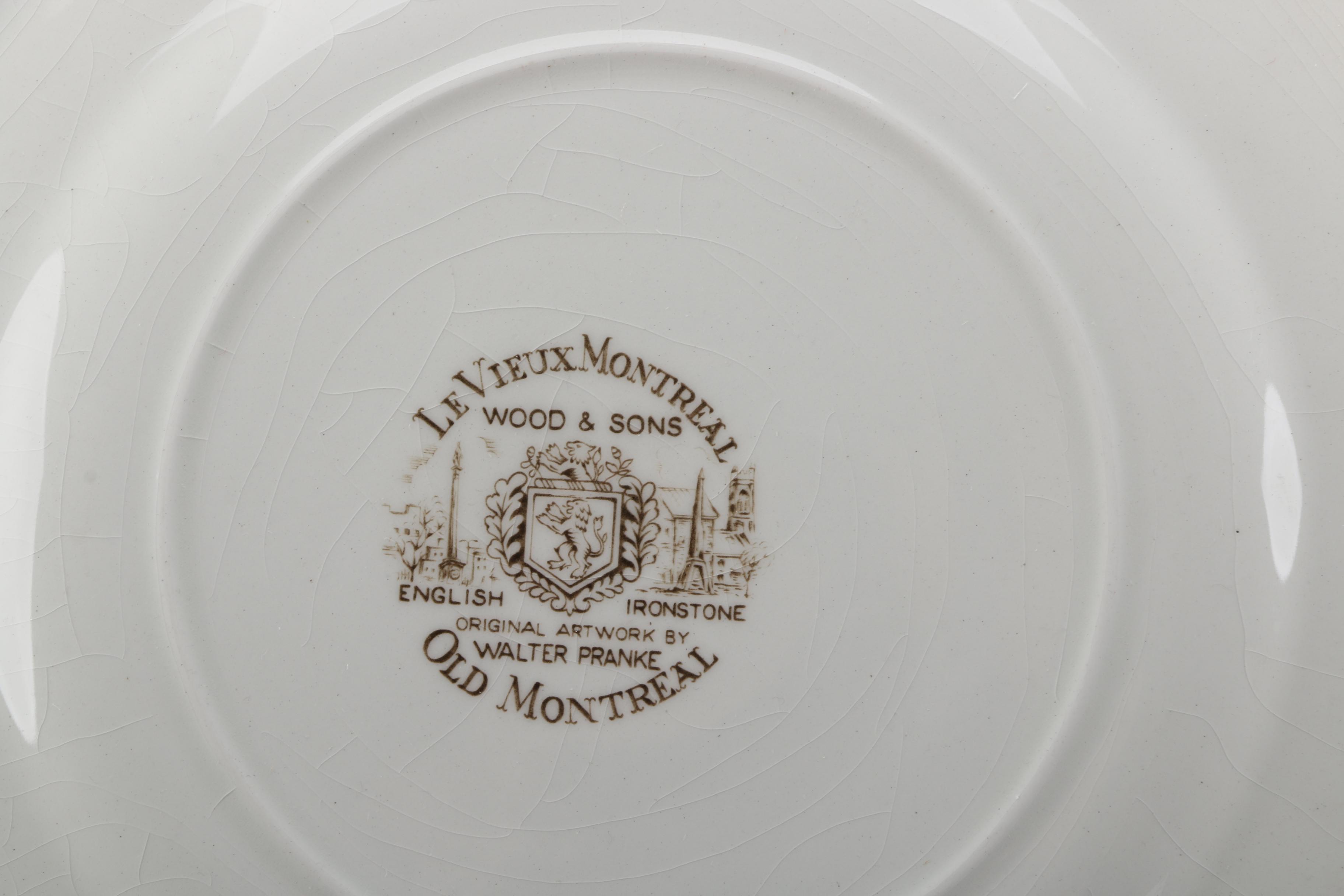 Vintage Montreal Souvenir Plate and Dishes Featuring Adderley and Wood & Sons