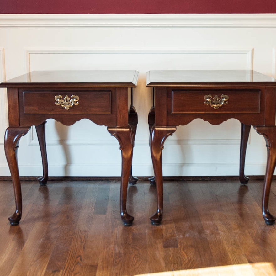 Pair of Queen Anne Style End Tables by Leugers