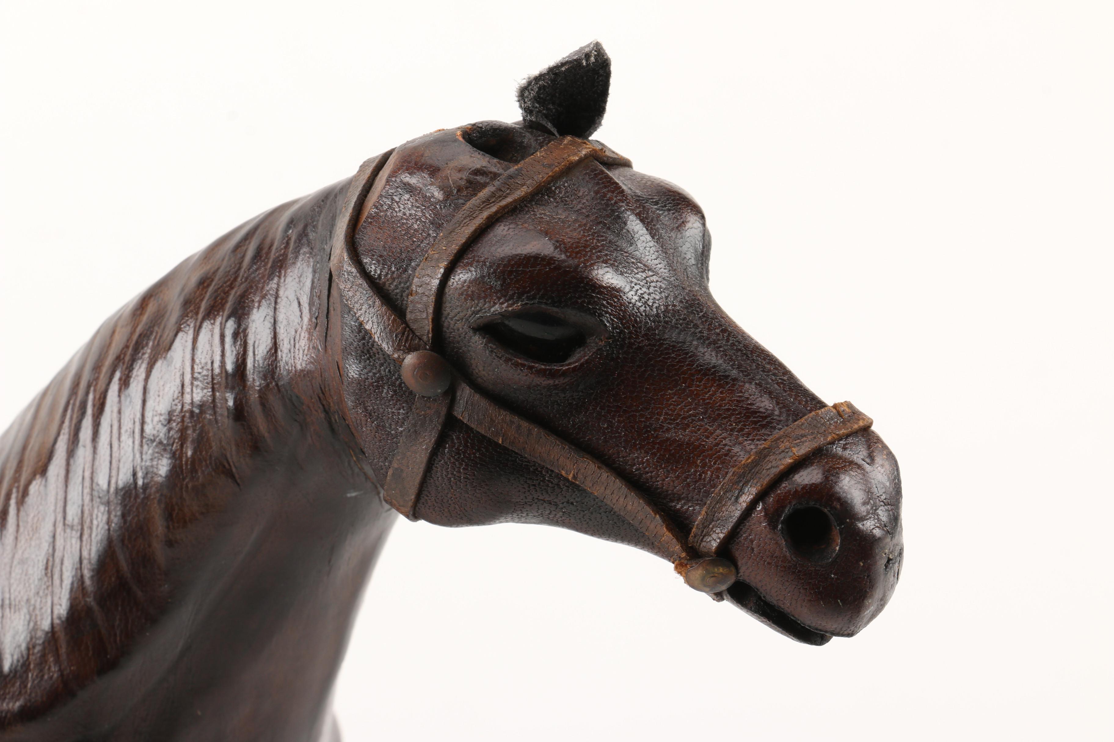Leather Elephant and Horse Figurines