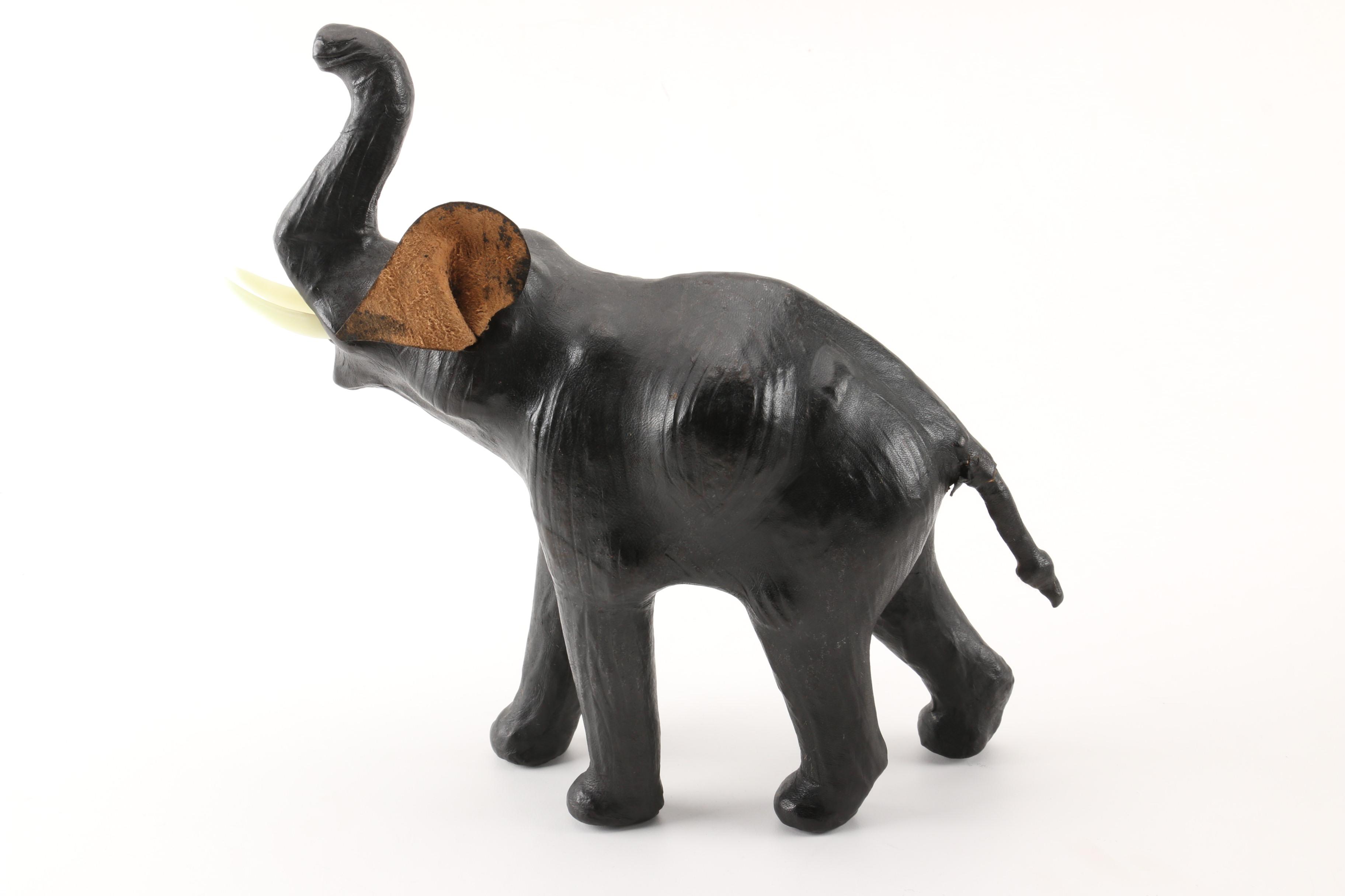 Leather Elephant and Horse Figurines