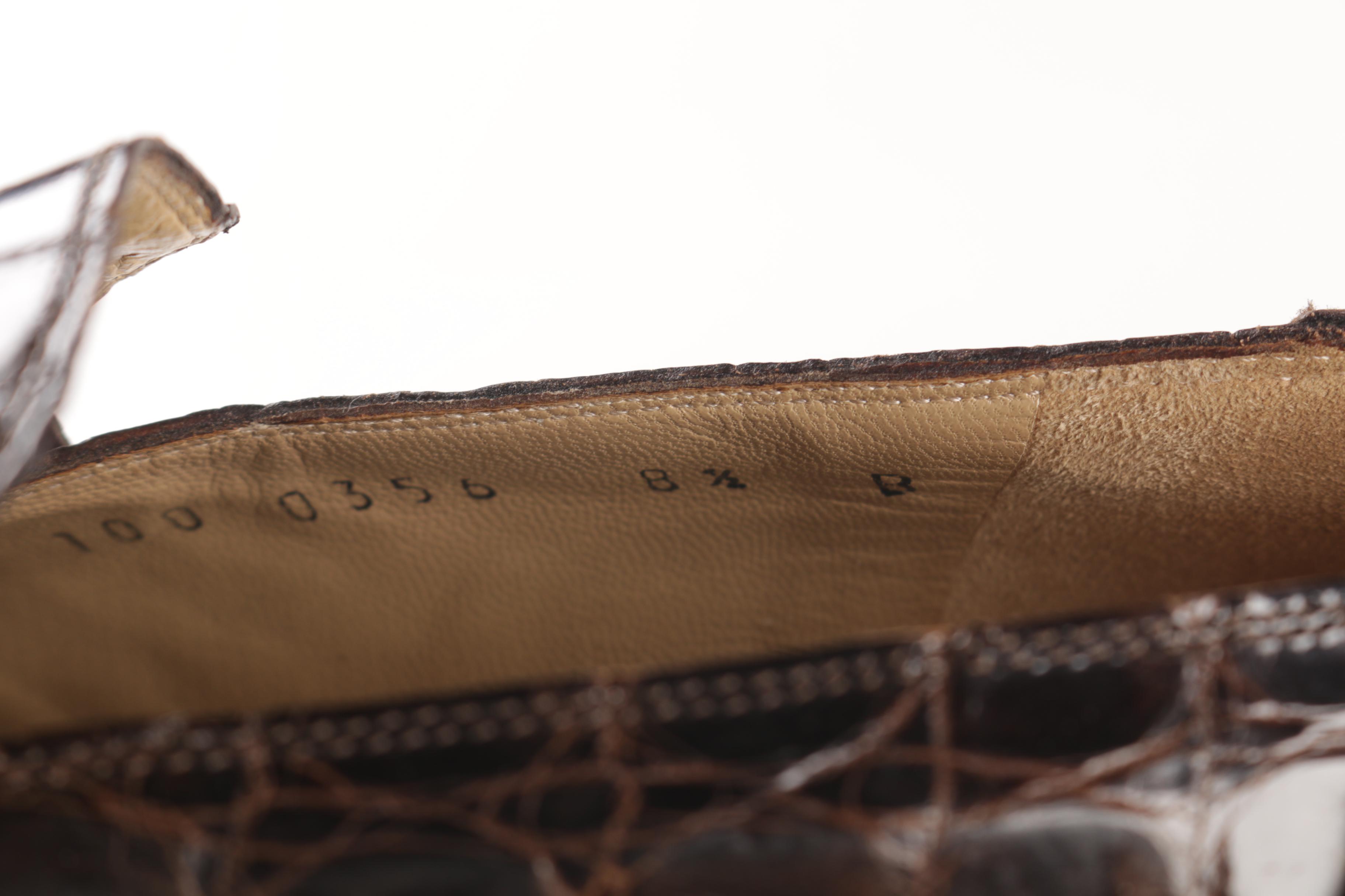 Gucci Brown Alligator Horsebit Loafers