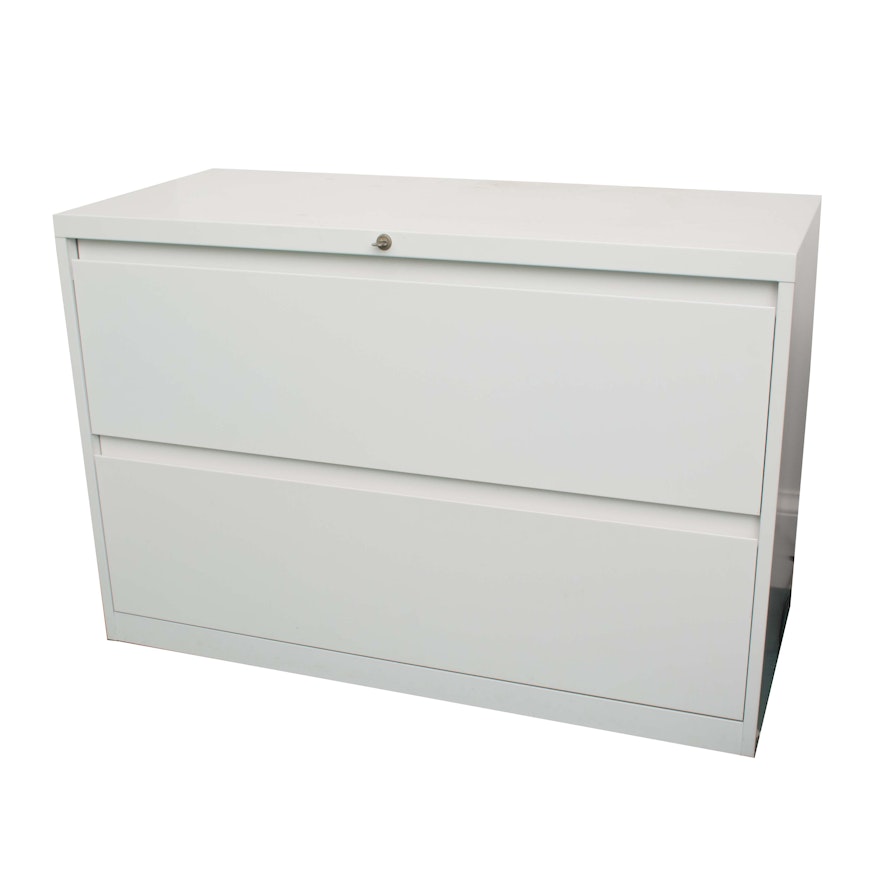 Two Drawer White Filing Cabinet