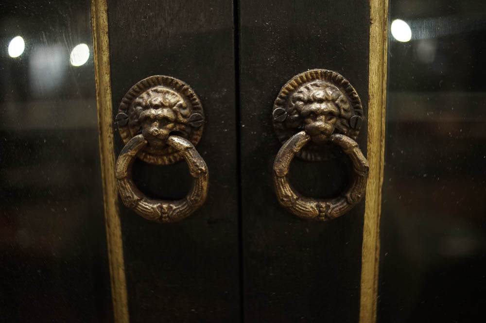 Painted Black Bookcase Hutch