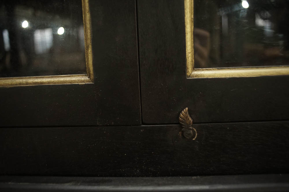 Painted Black Bookcase Hutch