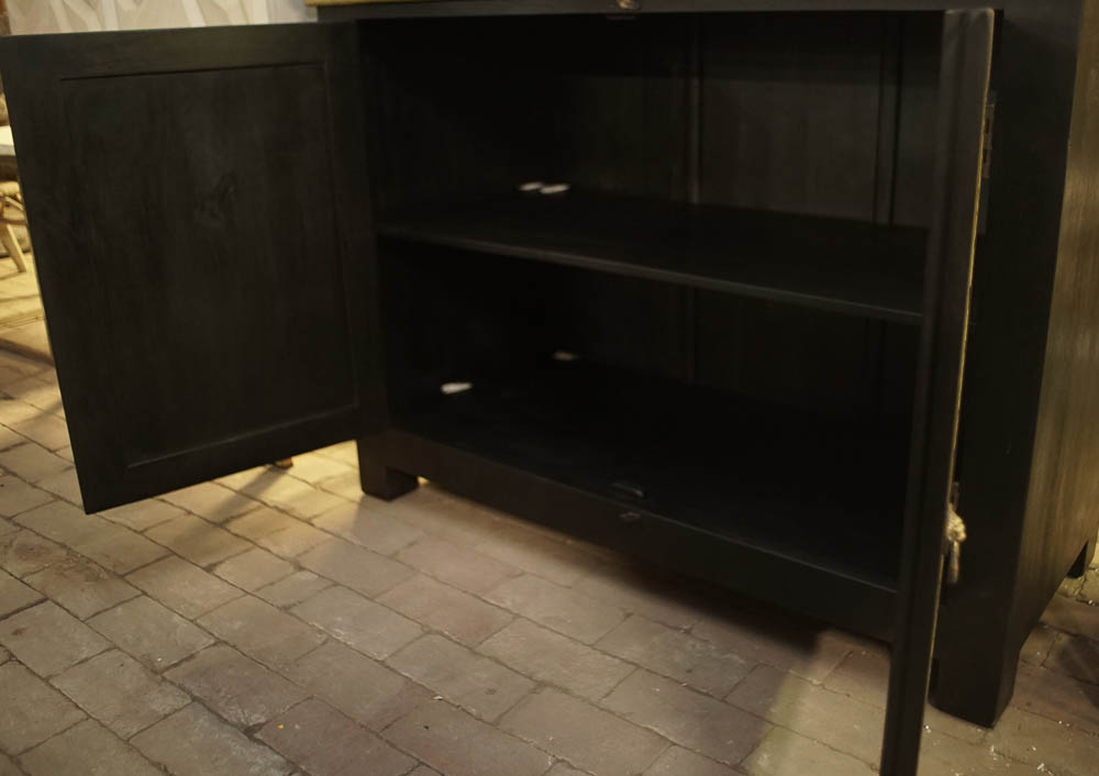 Painted Black Bookcase Hutch