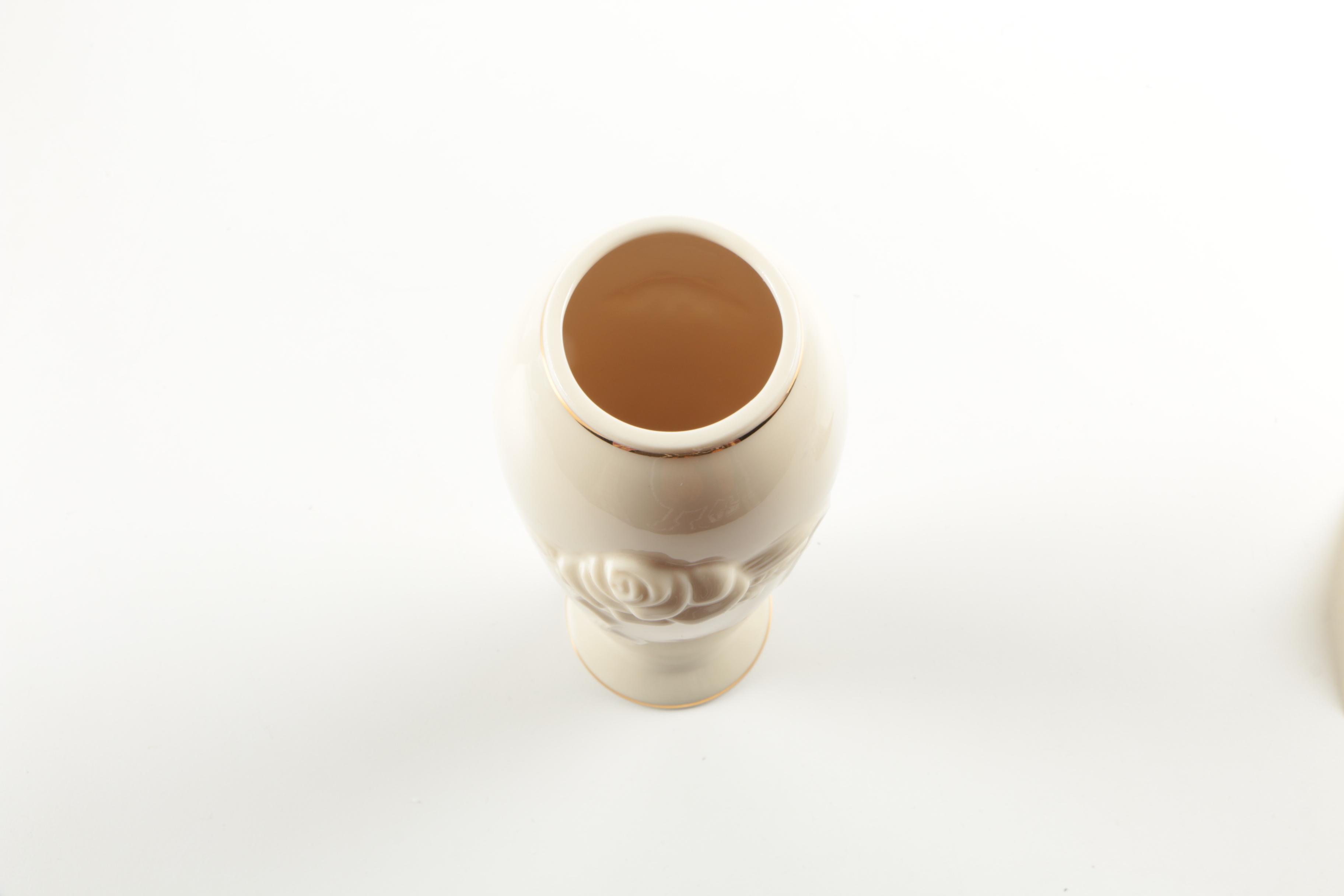 Lenox "Masterpiece" and "Rose Blossom" Porcelain Vases