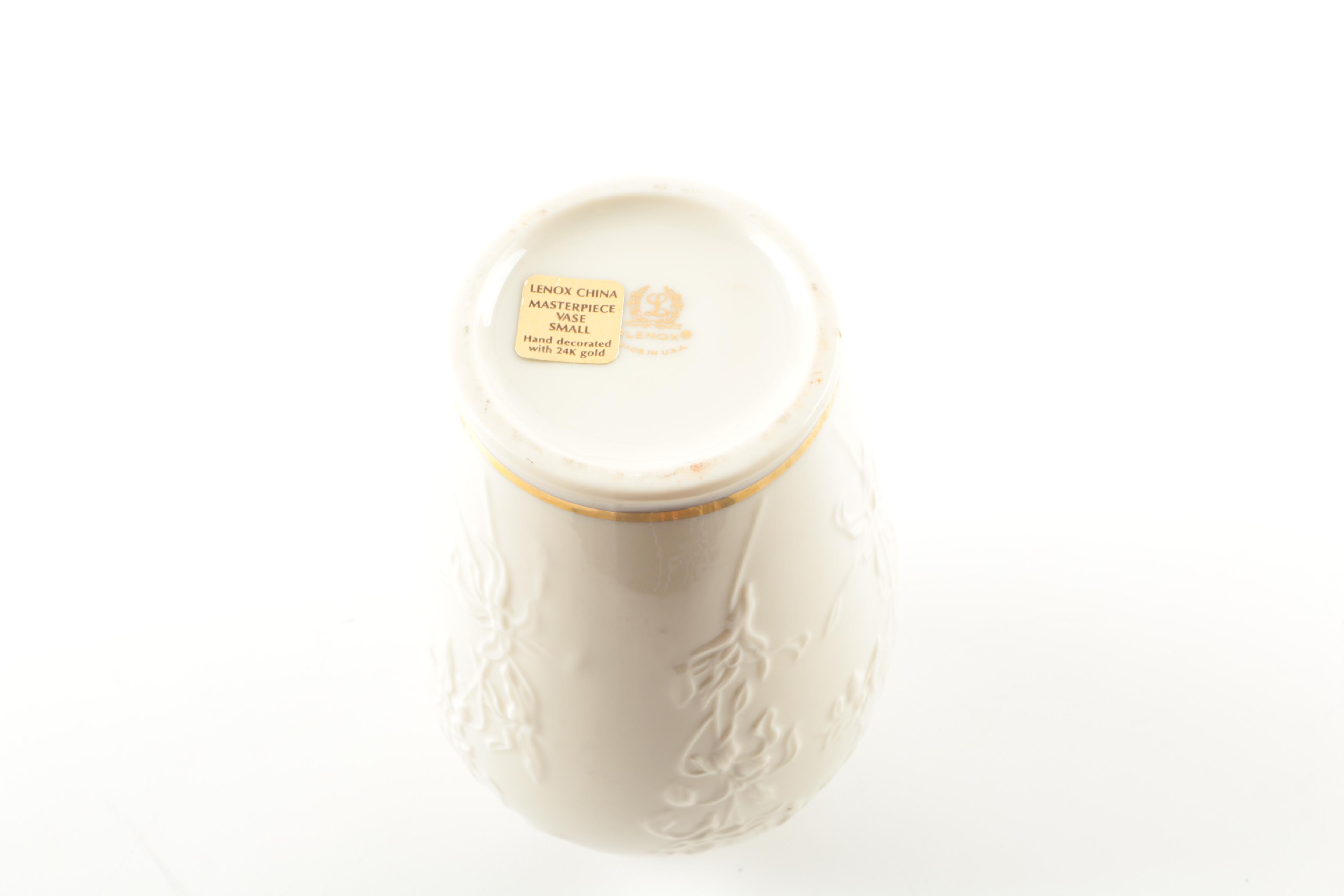 Lenox "Masterpiece" and "Rose Blossom" Porcelain Vases