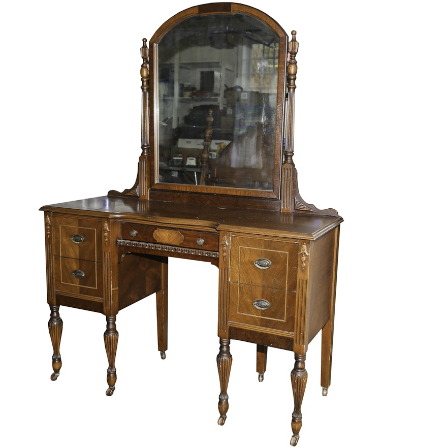 Sheraton Style Mirrored Dressing Table