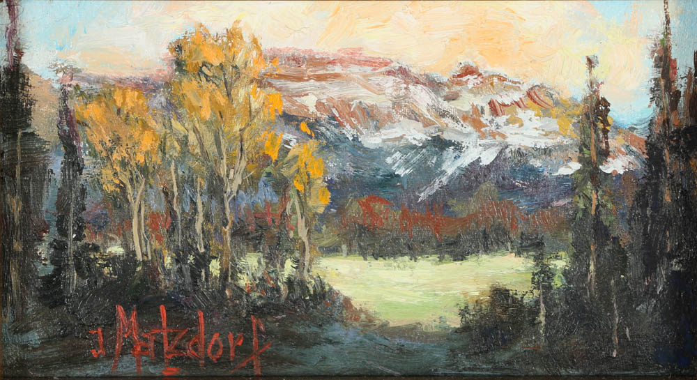 Collection of Joan Matzdorf Oil Paintings on Board of Western Landscapes