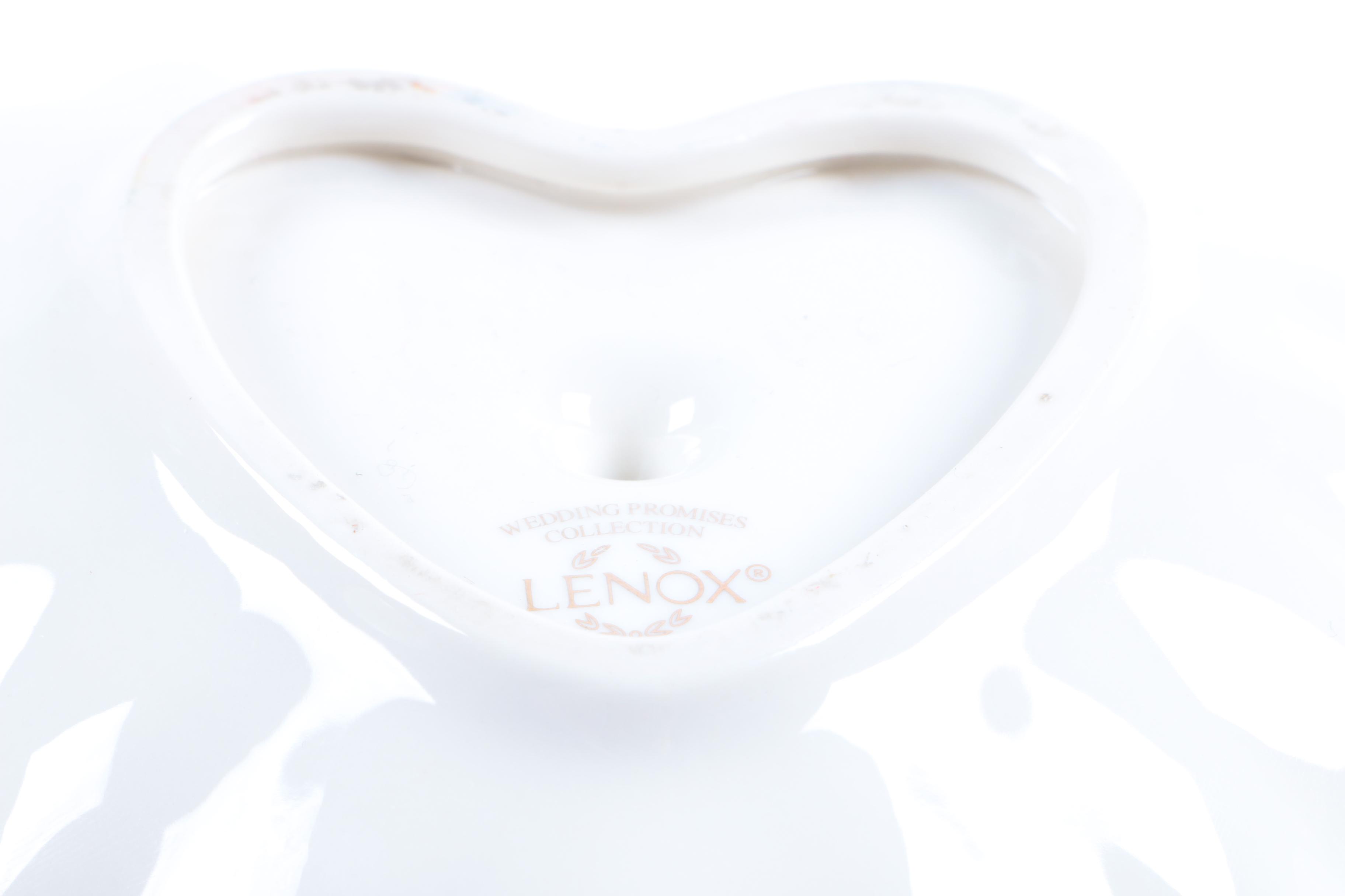 Lenox Ceramic Heart Clock and Decor