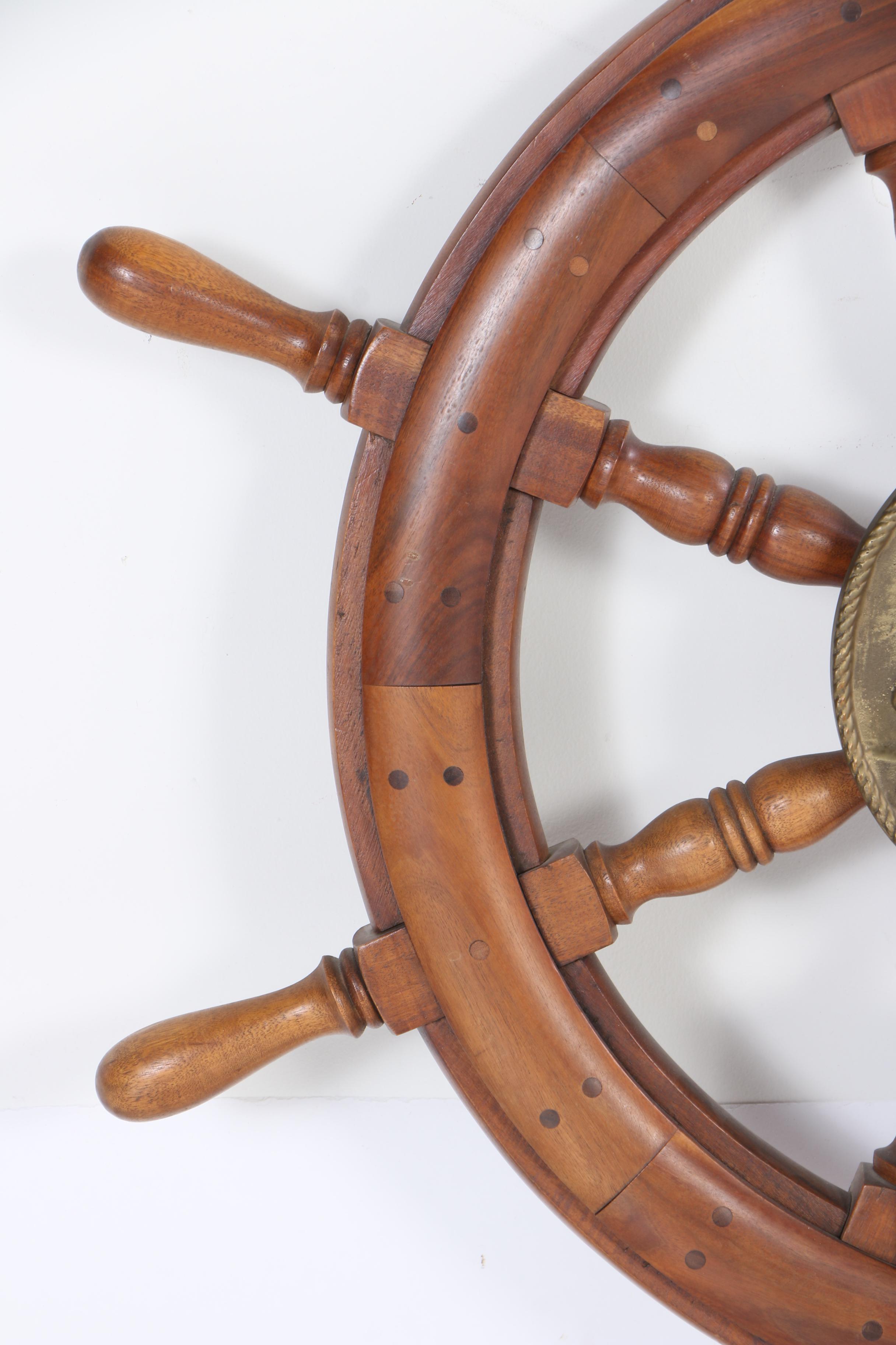 Vintage Ship's Wheel Plaque from the USS Petrel