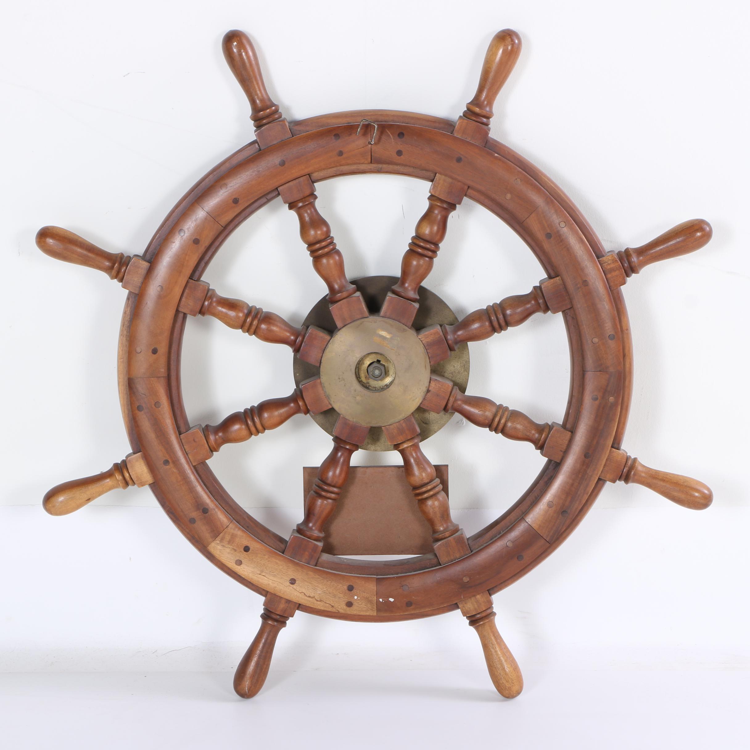 Vintage Ship's Wheel Plaque from the USS Petrel