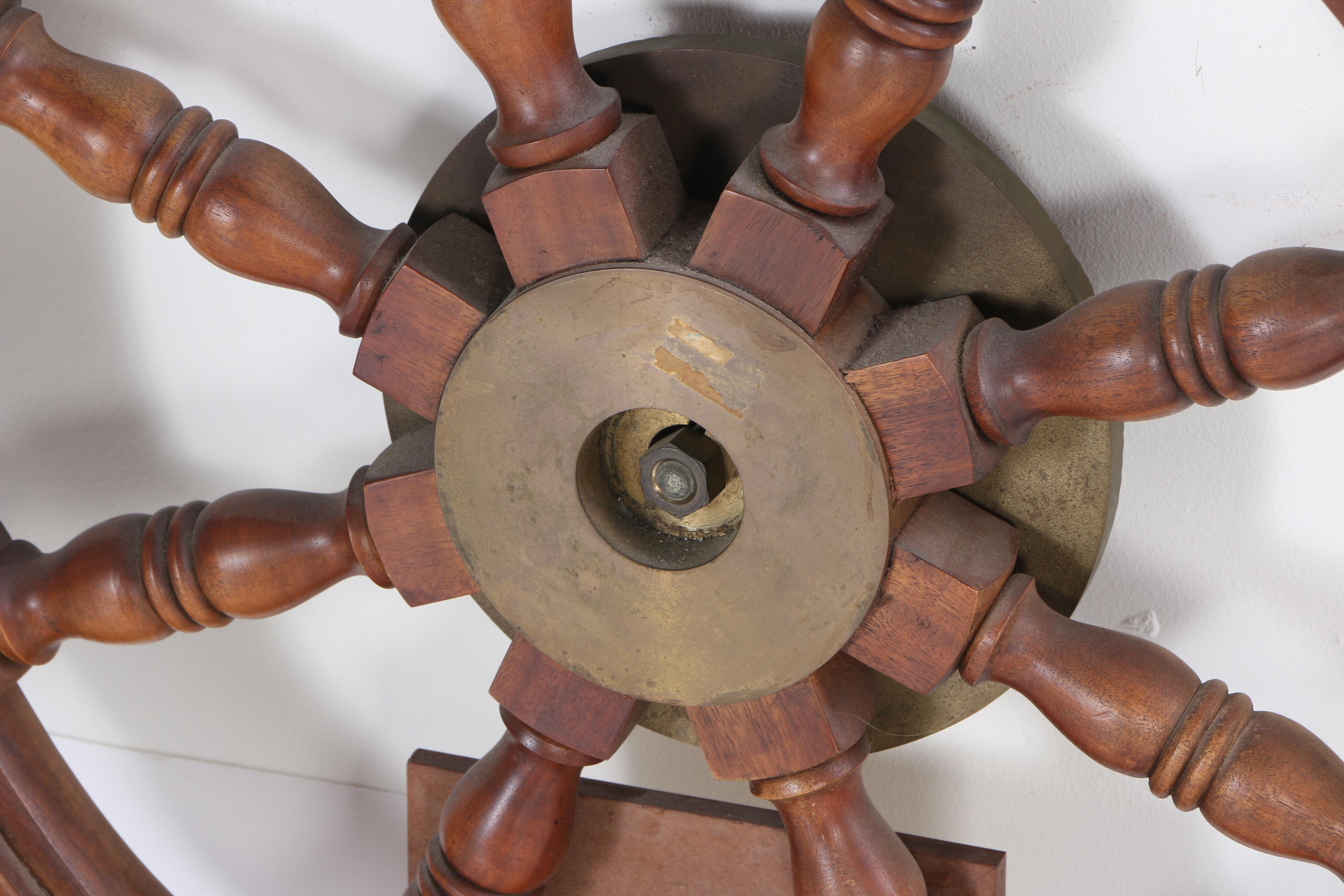Vintage Ship's Wheel Plaque from the USS Petrel