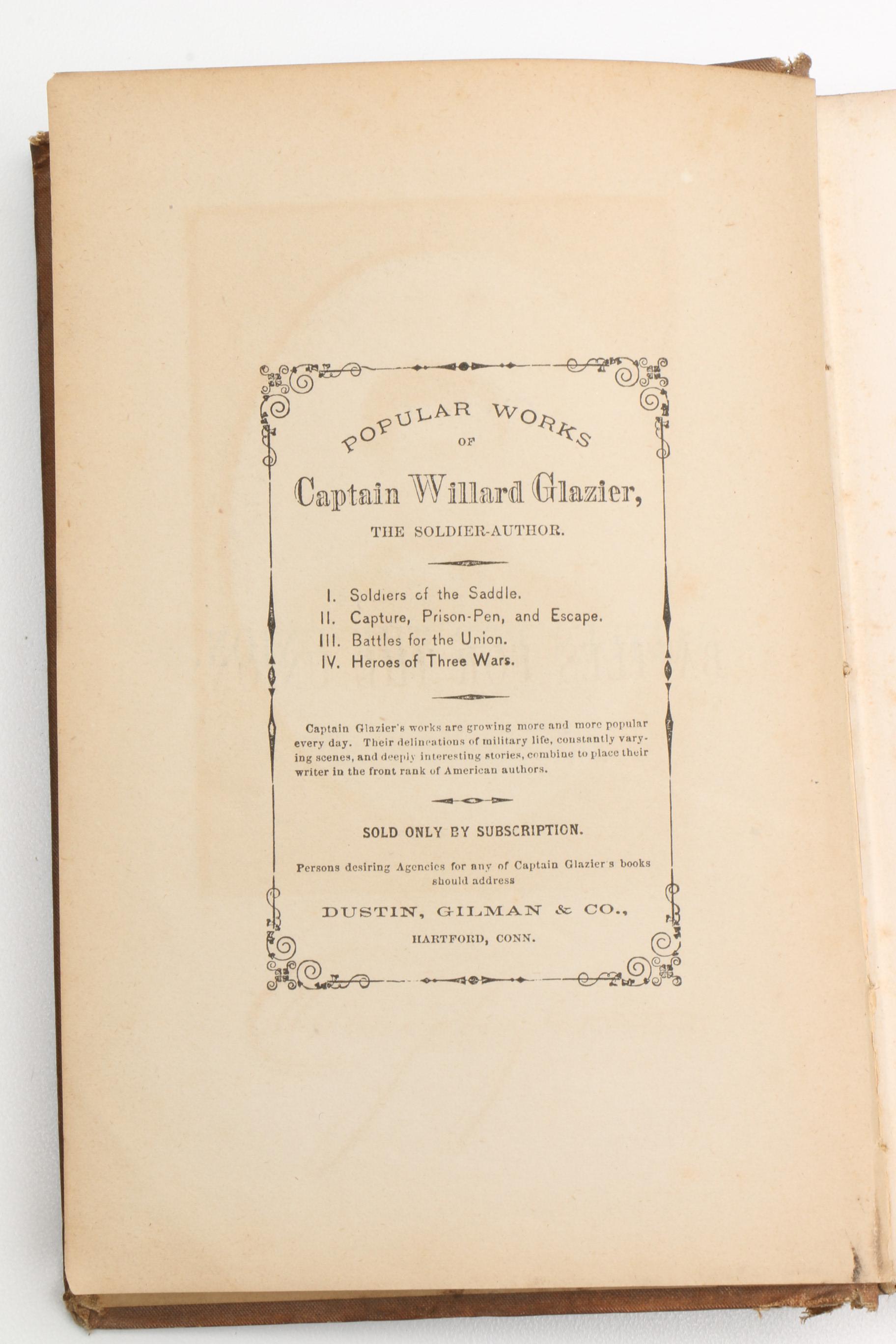 1878 "Battles for the Union" by Captain Willard Glazier