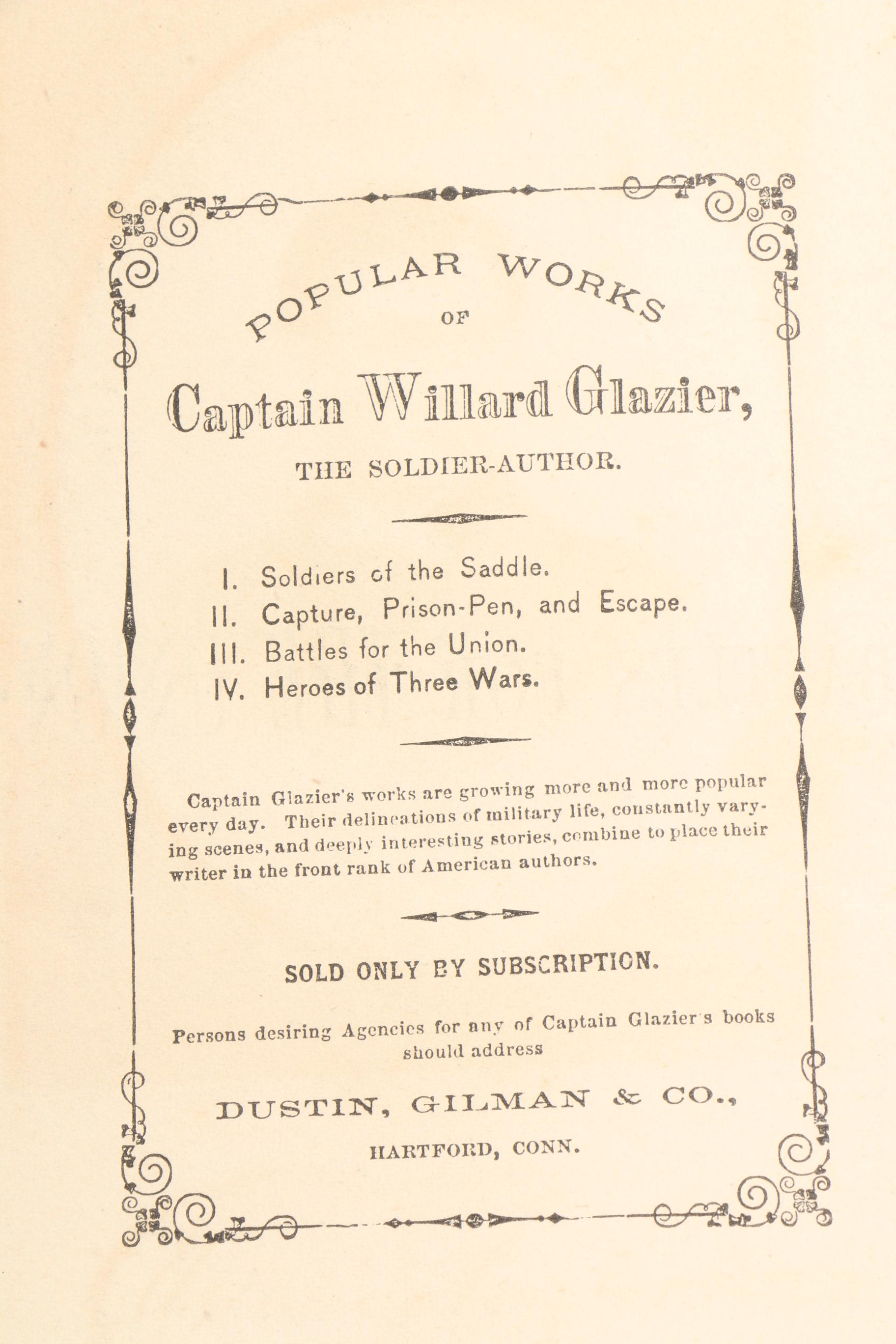 1878 "Battles for the Union" by Captain Willard Glazier